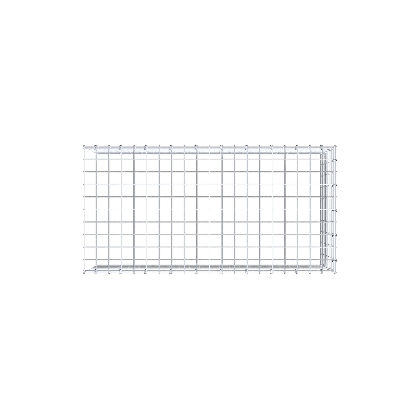 Monteret gabion type 4 100 cm x 40 cm x 50 cm (L x H x D), maskestørrelse 5 cm x 5 cm, C-ring