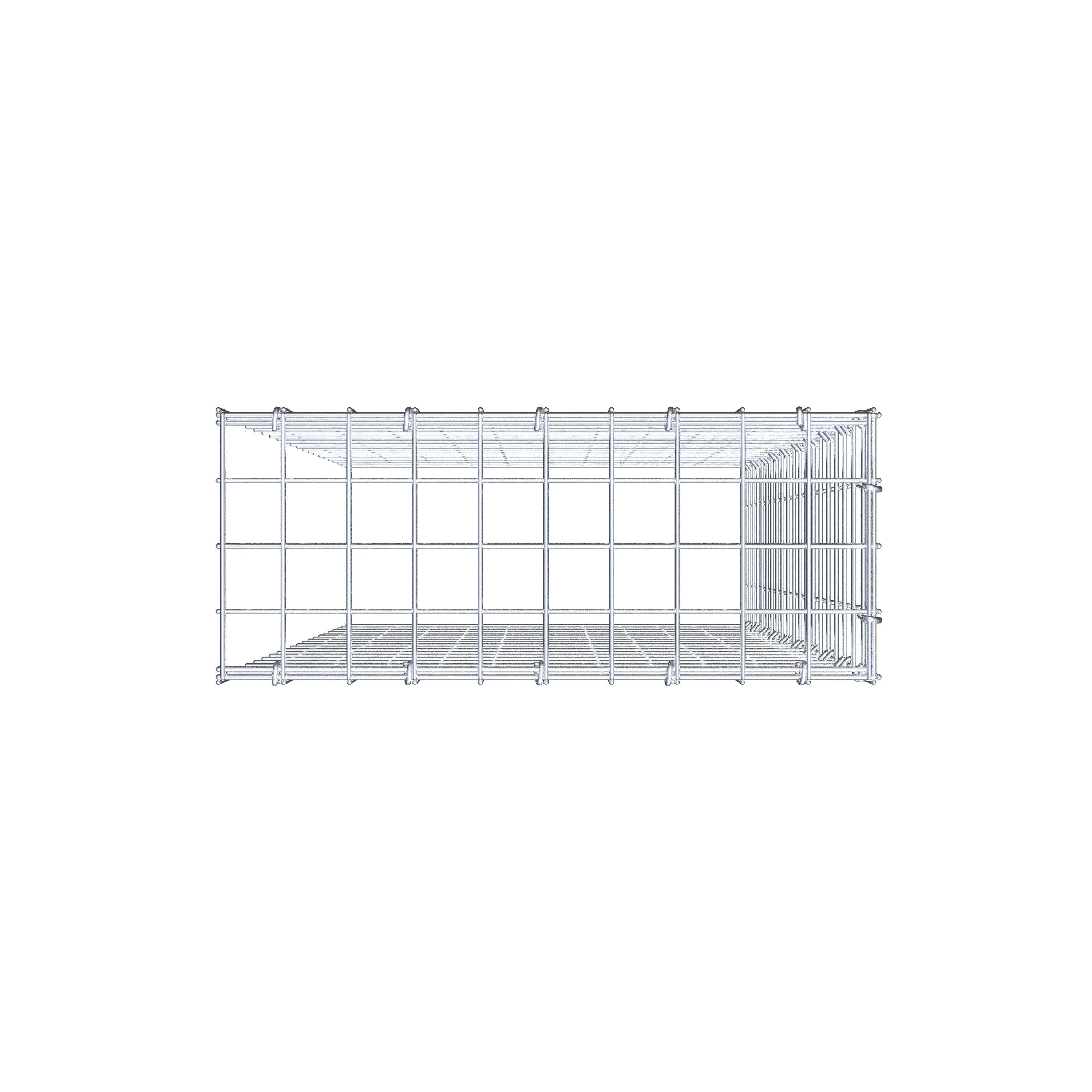 Fästbar gabion typ 4 100 cm x 50 cm x 20 cm (L x H x D), maskstorlek 5 cm x 5 cm, C-ring