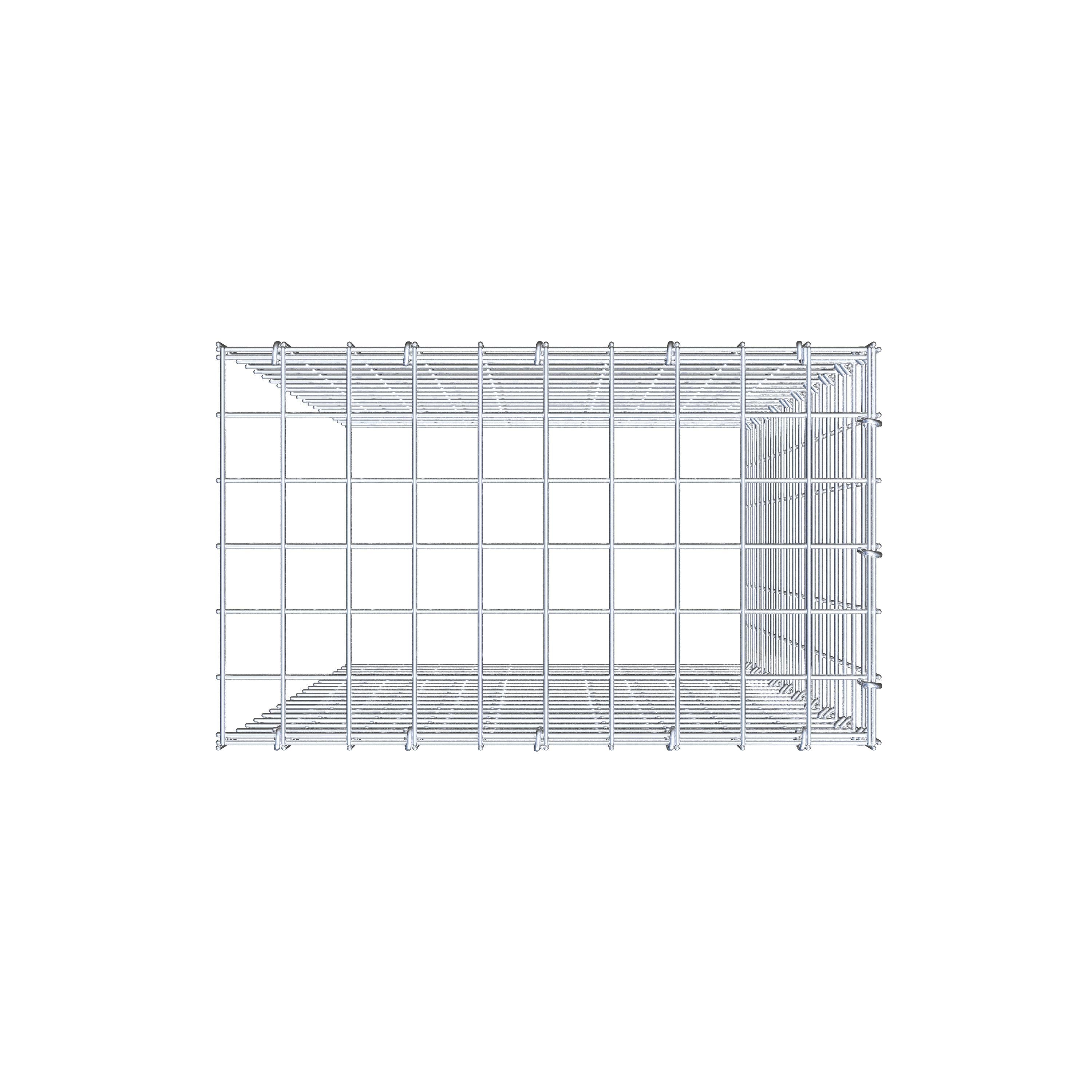 Typ 4 påbyggnadsgabion 100 cm x 50 cm x 30 cm (L x H x D), maskstorlek 5 cm x 5 cm, C-ring