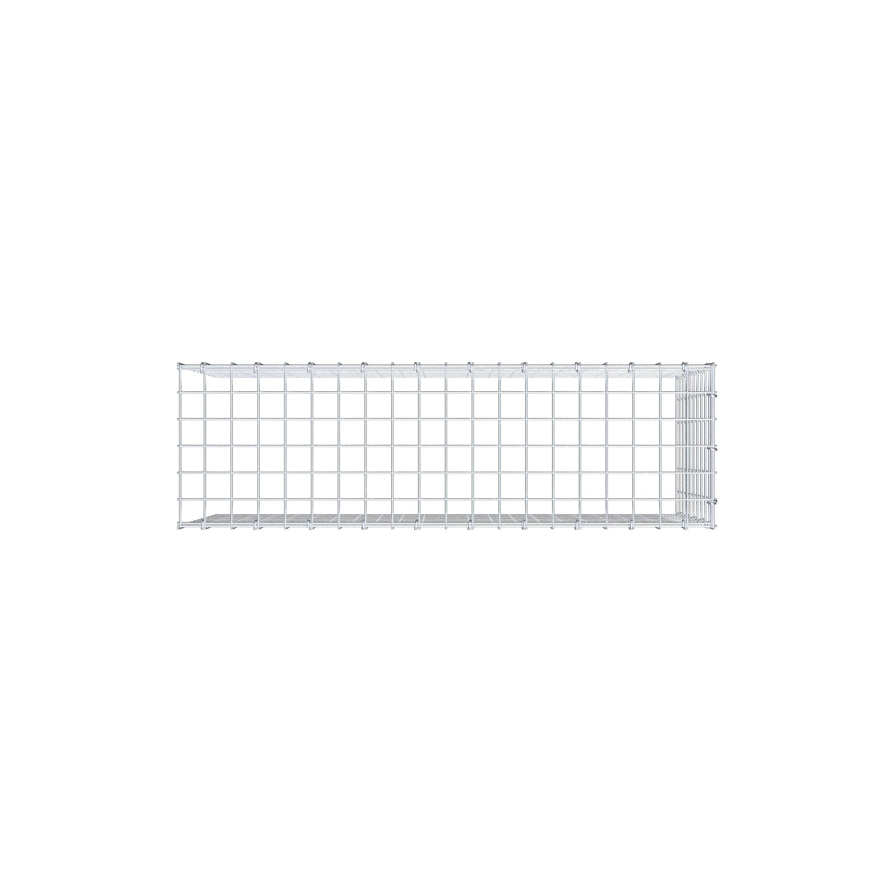 Typ 4 påbyggnadsgabion 100 cm x 50 cm x 30 cm (L x H x D), maskstorlek 5 cm x 5 cm, C-ring