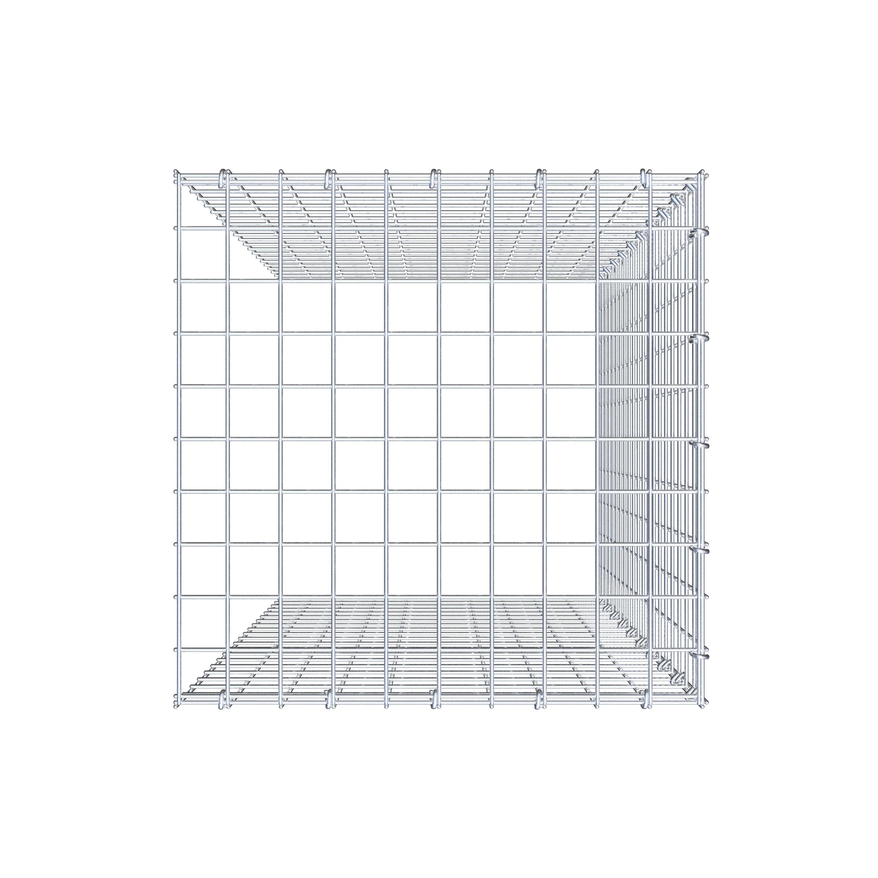 Extra gabion typ 4 100 cm x 50 cm x 50 cm (L x H x D), maskstorlek 5 cm x 5 cm, C-ring