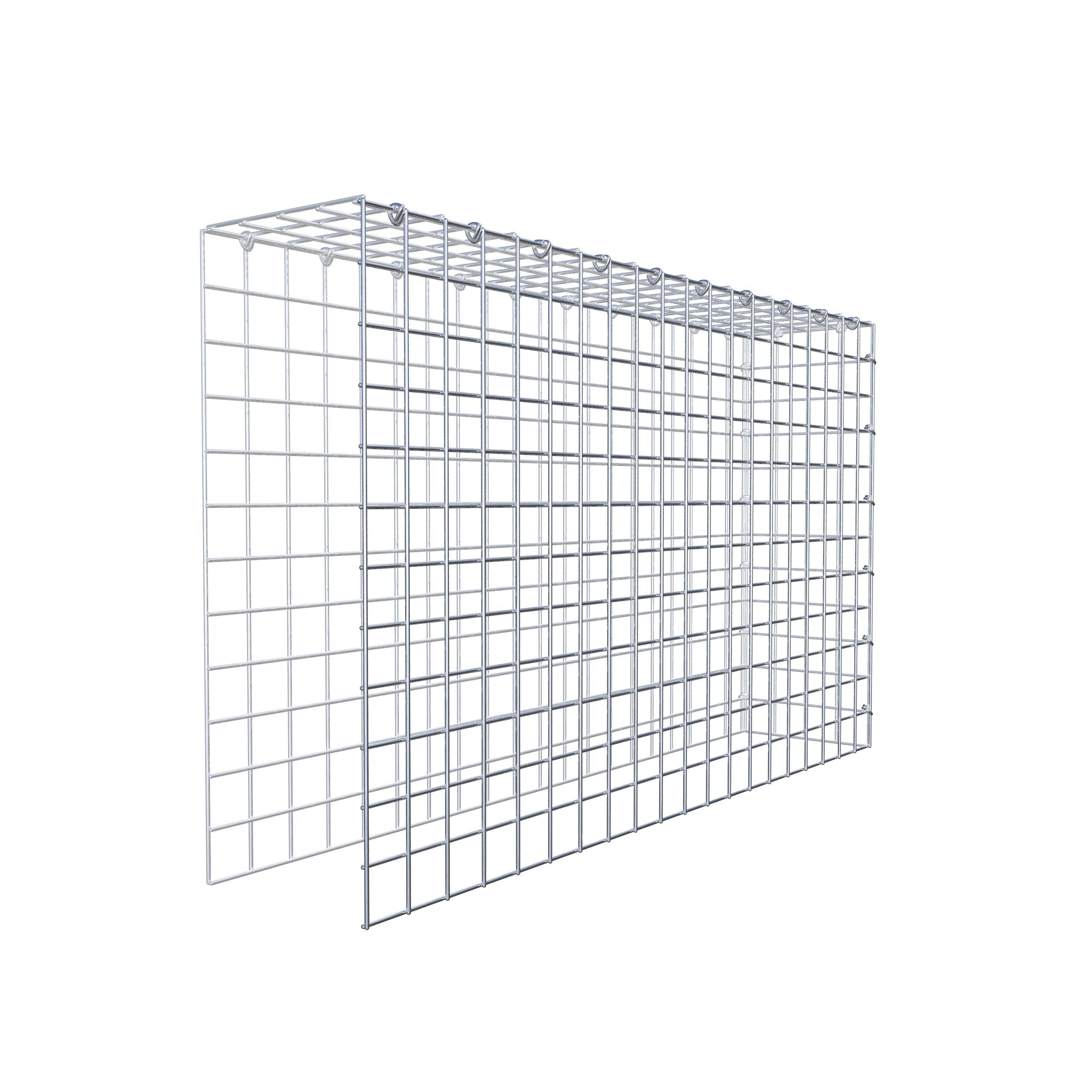 Typ 4 påbyggnadsgabion 100 cm x 60 cm x 20 cm (L x H x D), maskstorlek 5 cm x 5 cm, C-ring