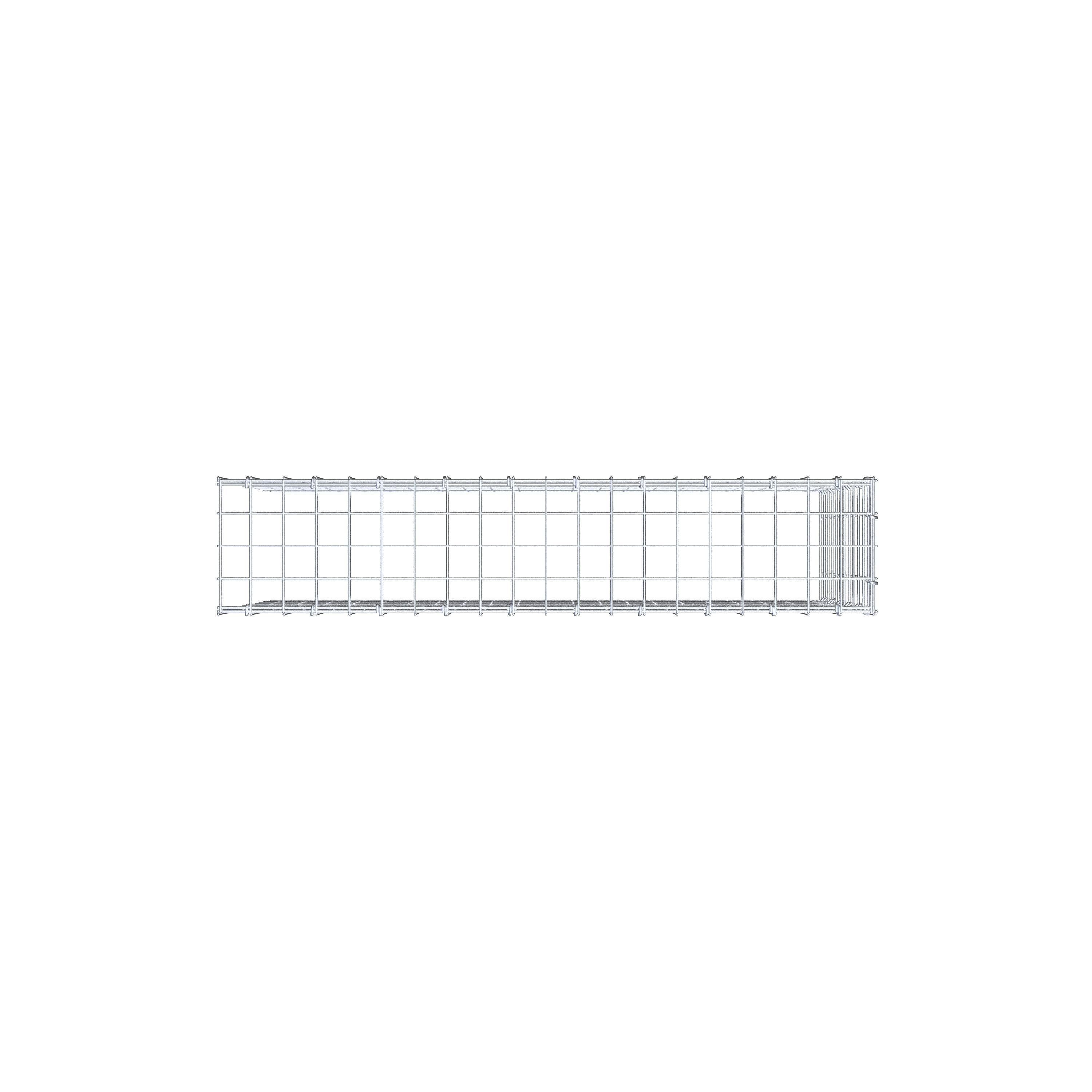 Typ 4 påbyggnadsgabion 100 cm x 60 cm x 20 cm (L x H x D), maskstorlek 5 cm x 5 cm, C-ring