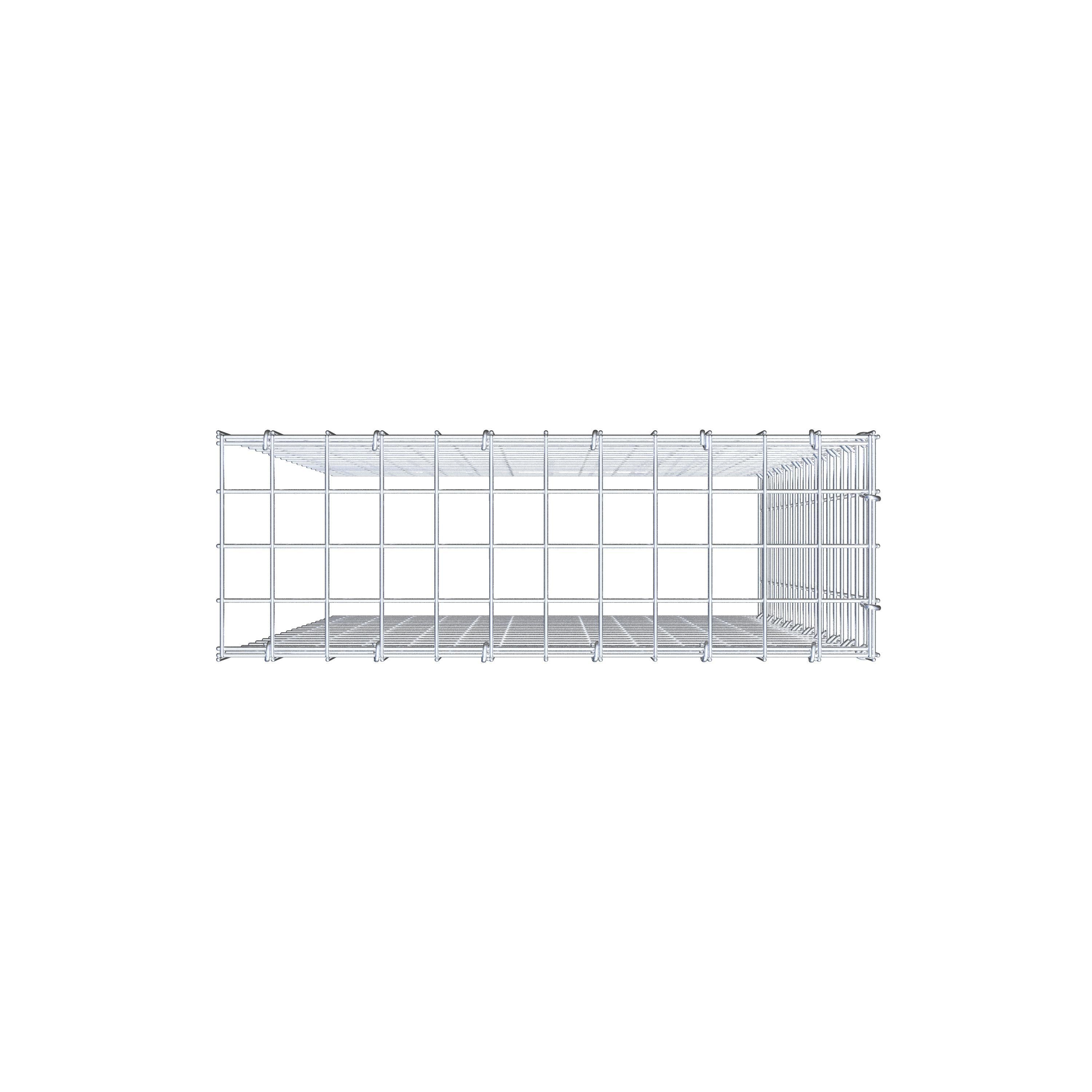 Typ 4 påbyggnadsgabion 100 cm x 60 cm x 20 cm (L x H x D), maskstorlek 5 cm x 5 cm, C-ring