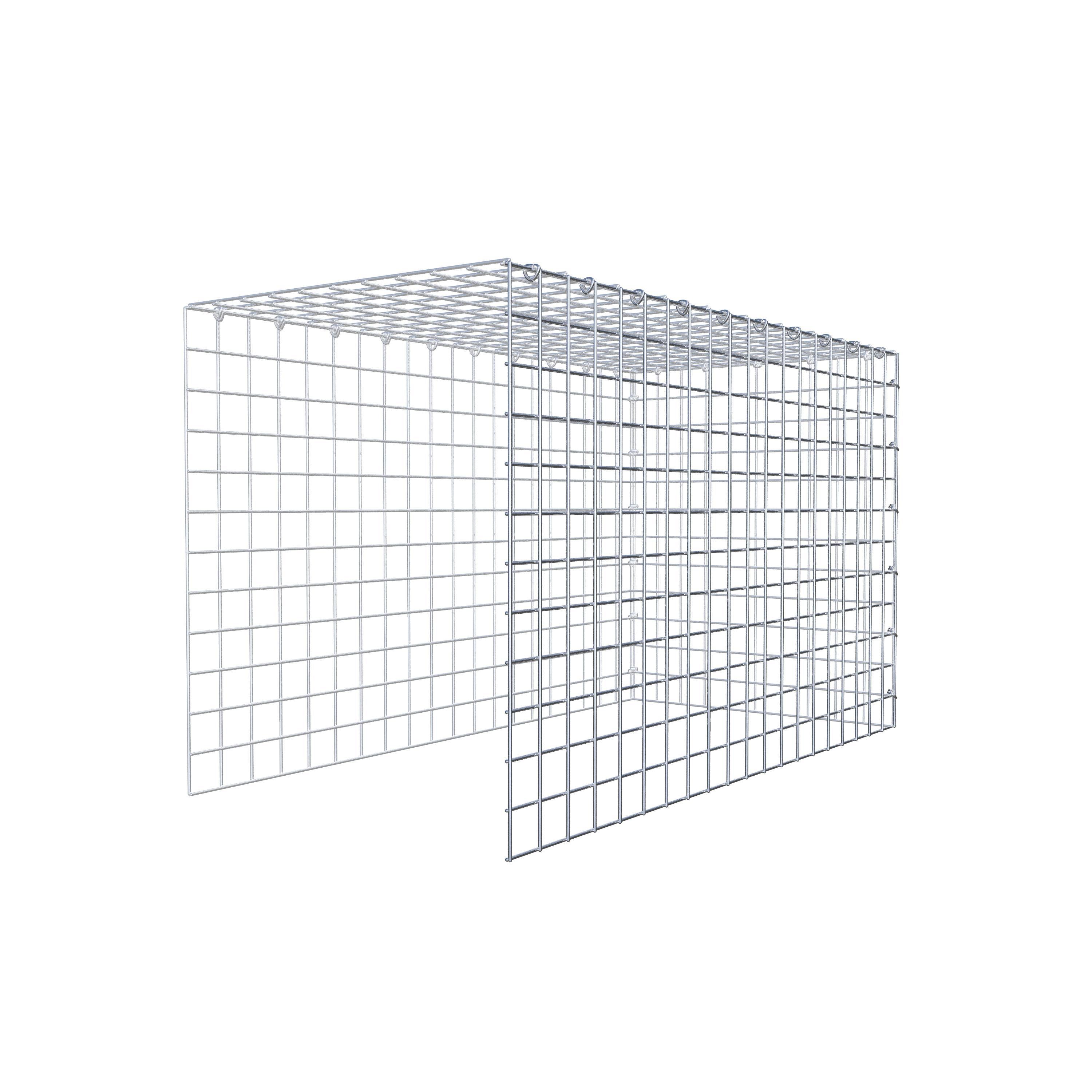 Fästbar gabion typ 4 100 cm x 60 cm x 50 cm (L x H x D), maskstorlek 5 cm x 5 cm, C-ring