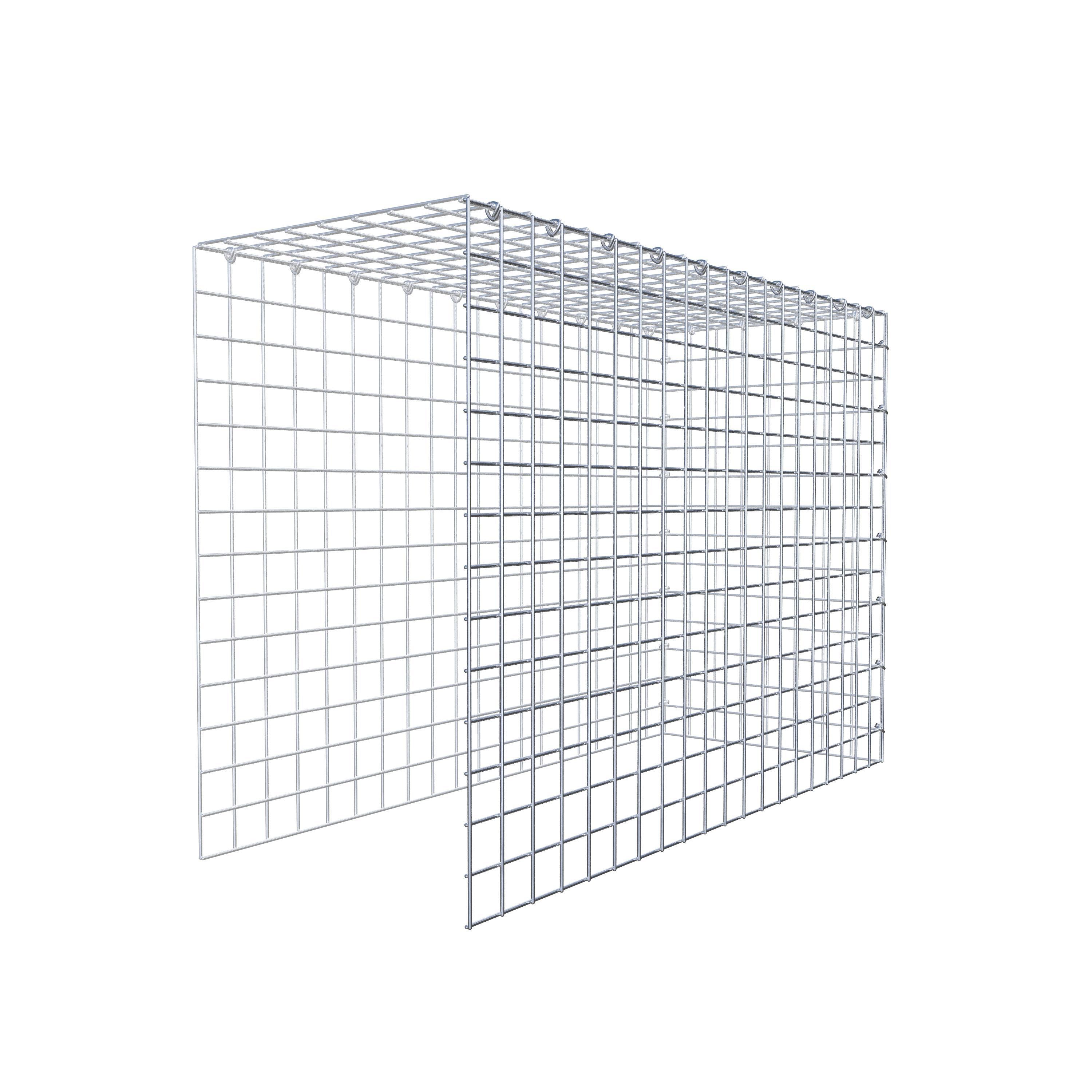 Typ 4 påbyggnadsgabion 100 cm x 70 cm x 40 cm (L x H x D), maskstorlek 5 cm x 5 cm, C-ring