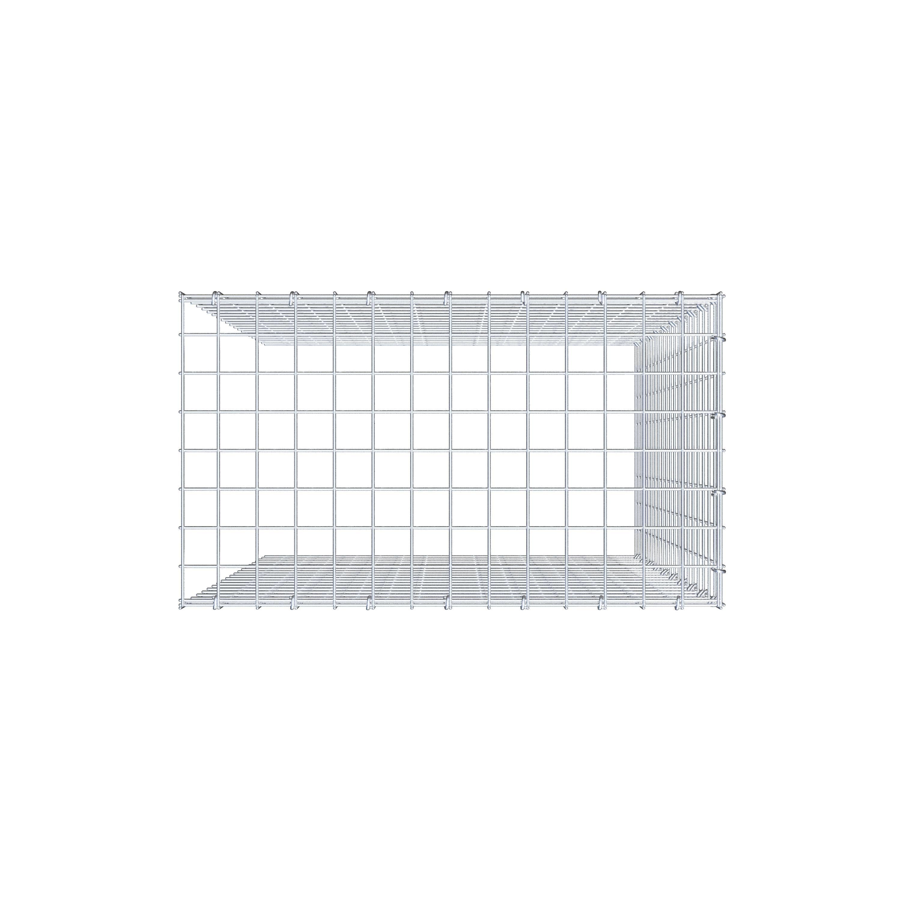 Typ 4 påbyggnadsgabion 100 cm x 70 cm x 40 cm (L x H x D), maskstorlek 5 cm x 5 cm, C-ring