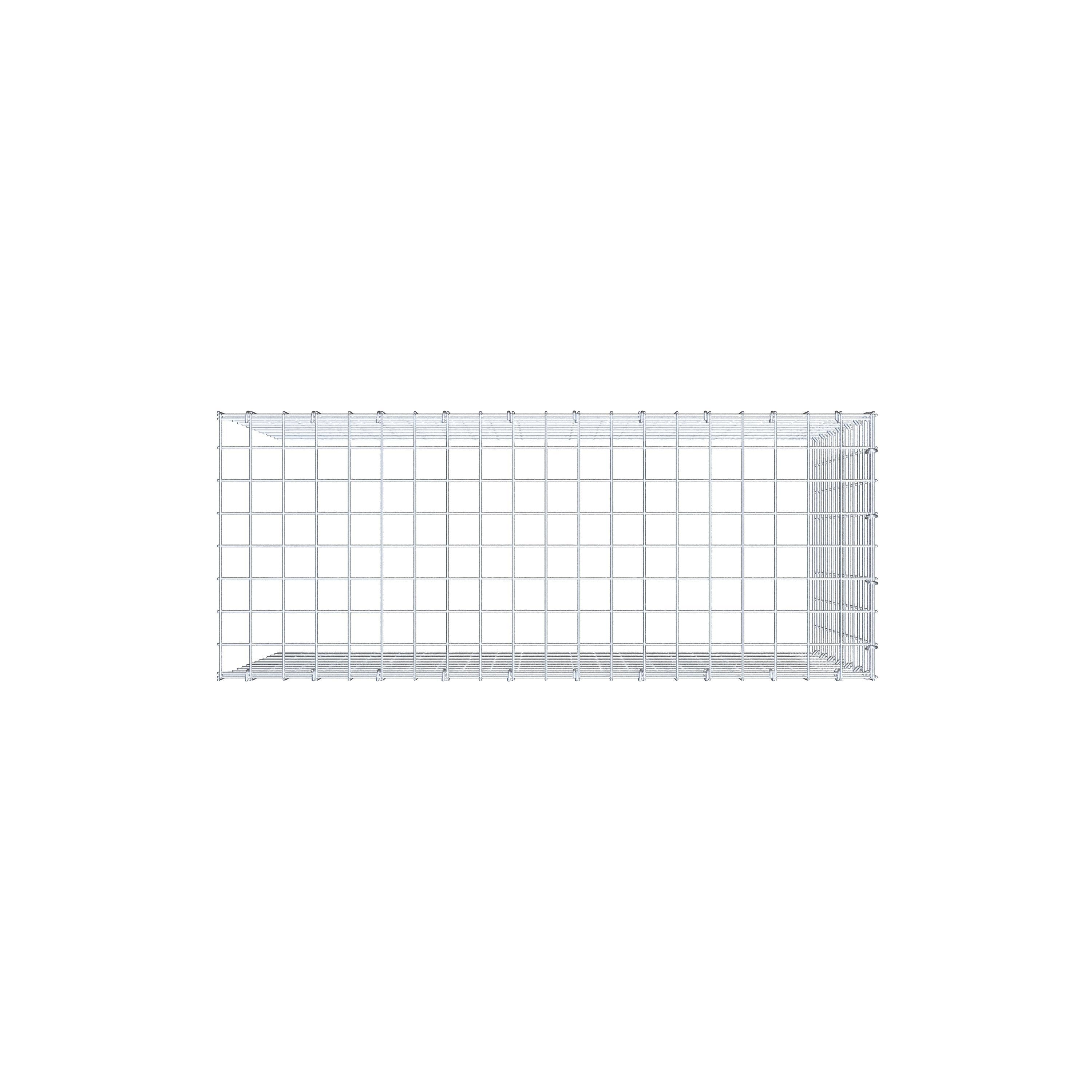 Typ 4 påbyggnadsgabion 100 cm x 70 cm x 40 cm (L x H x D), maskstorlek 5 cm x 5 cm, C-ring