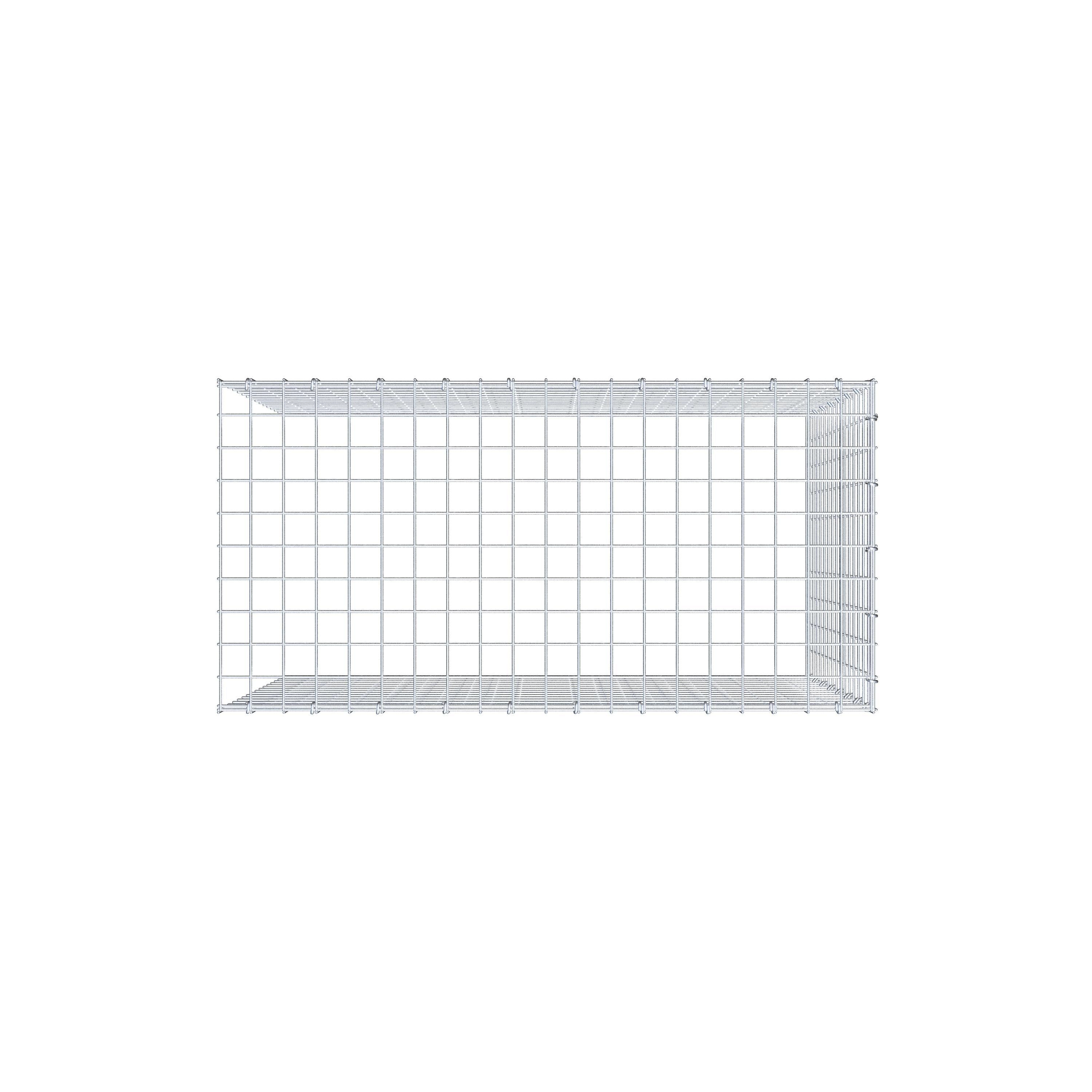 Mounted gabion type 4 100 cm x 80 cm x 50 cm (L x H x D), mesh size 5 cm x 5 cm, C-ring