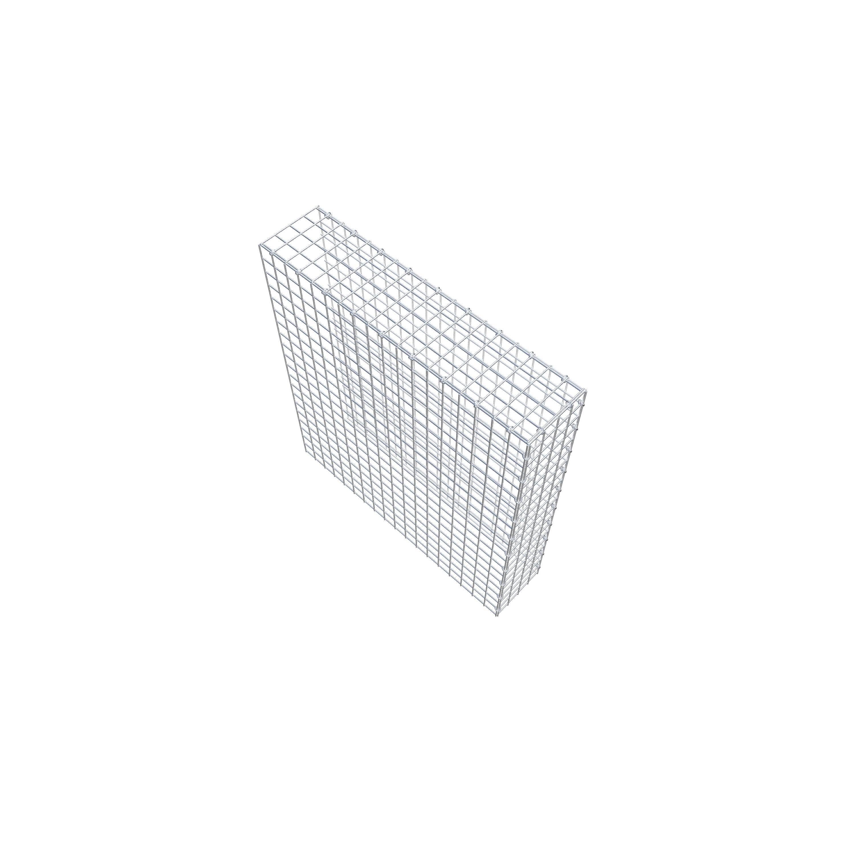 Typ 4 påbyggnadsgabion 100 cm x 90 cm x 20 cm (L x H x D), maskstorlek 5 cm x 5 cm, C-ring