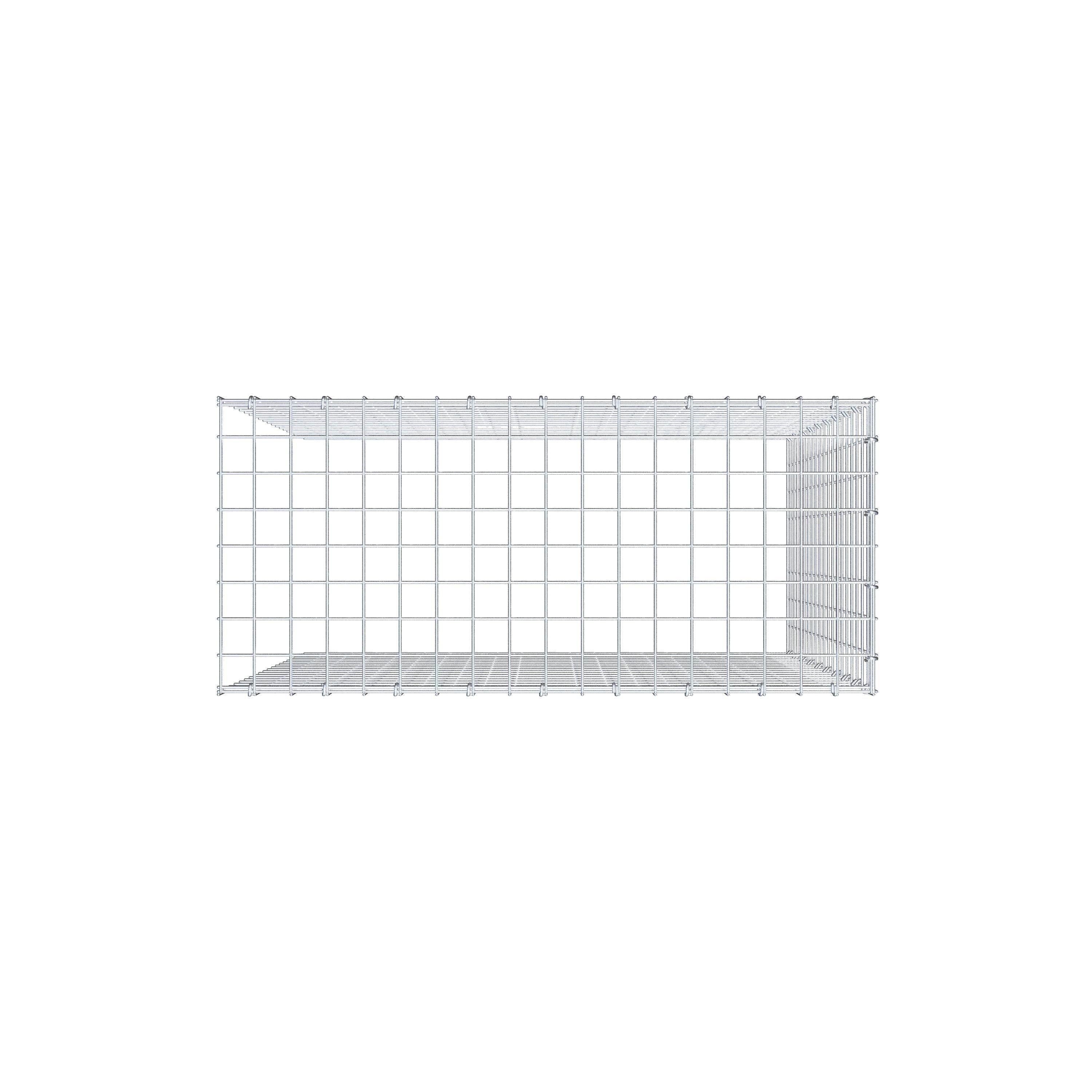 Add-on schanskorf type 4 100 cm x 90 cm x 40 cm (L x H x D), maaswijdte 5 cm x 5 cm, C-ring