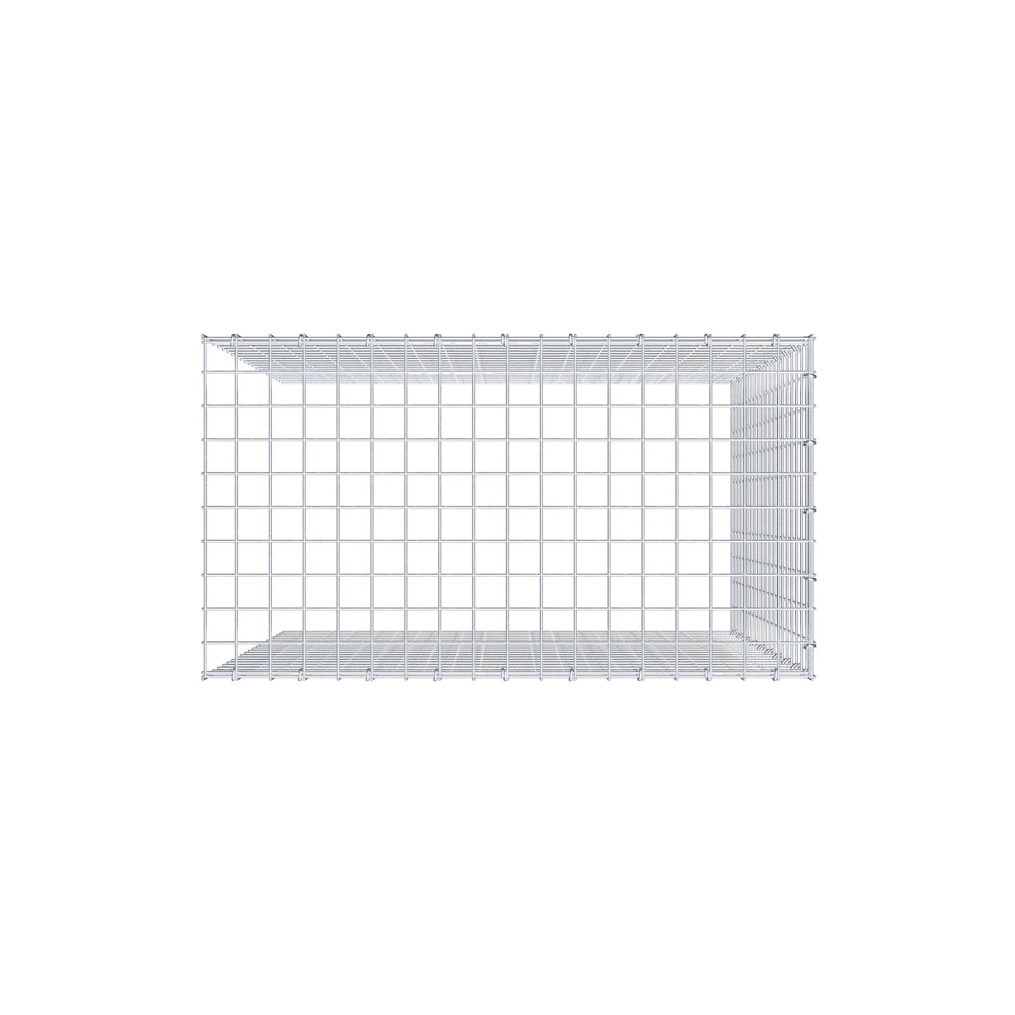 Monteret gabion type 4 100 cm x 90 cm x 50 cm (L x H x D), maskestørrelse 5 cm x 5 cm, C-ring