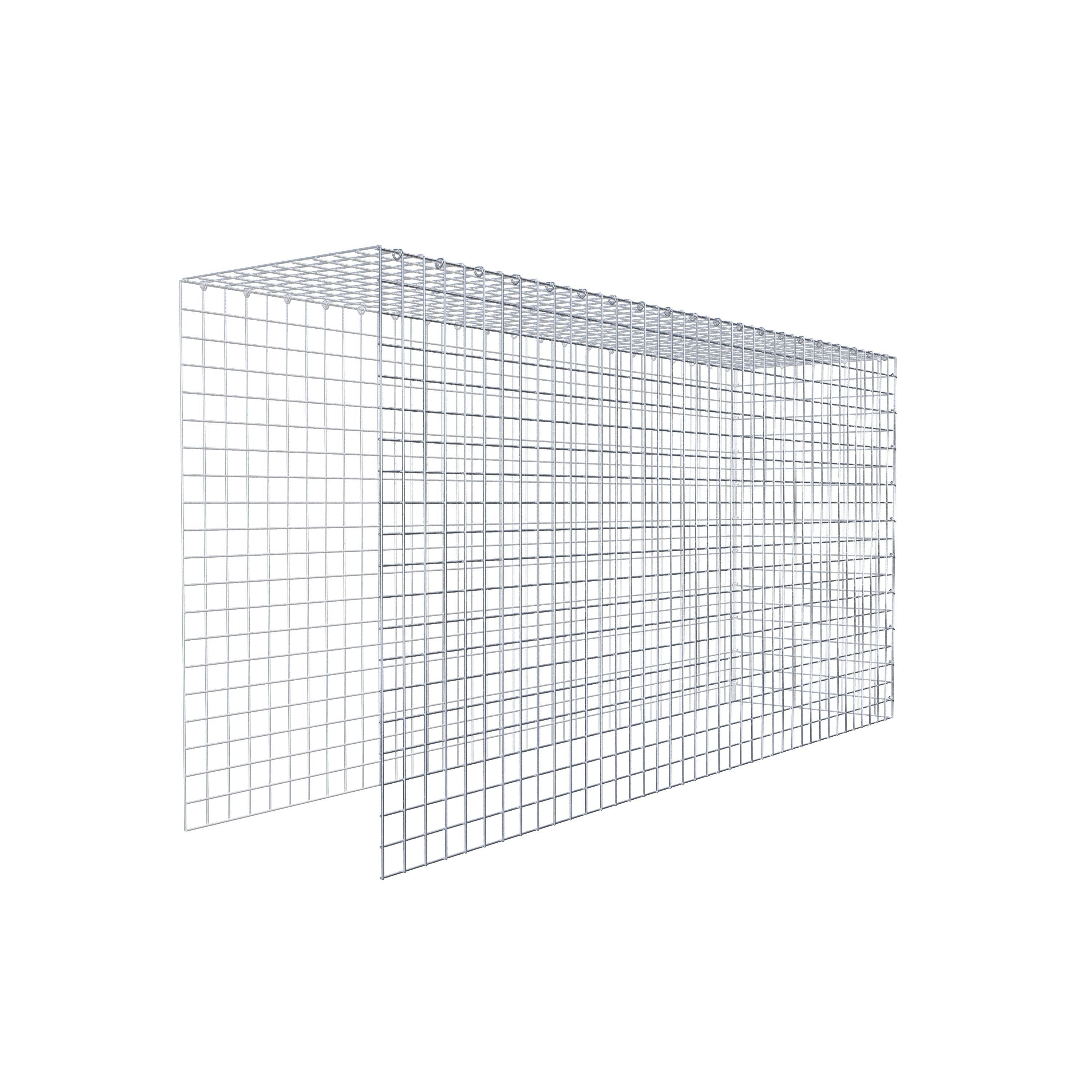 Monteret gabion type 4 200 cm x 100 cm x 50 cm (L x H x D), maskestørrelse 5 cm x 5 cm, C-ring