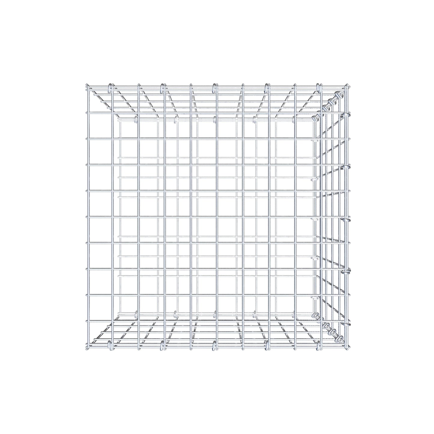 Monteret gabion type 2 50 cm x 50 cm x 50 cm, maskestørrelse 5 cm x 10 cm, C-ring