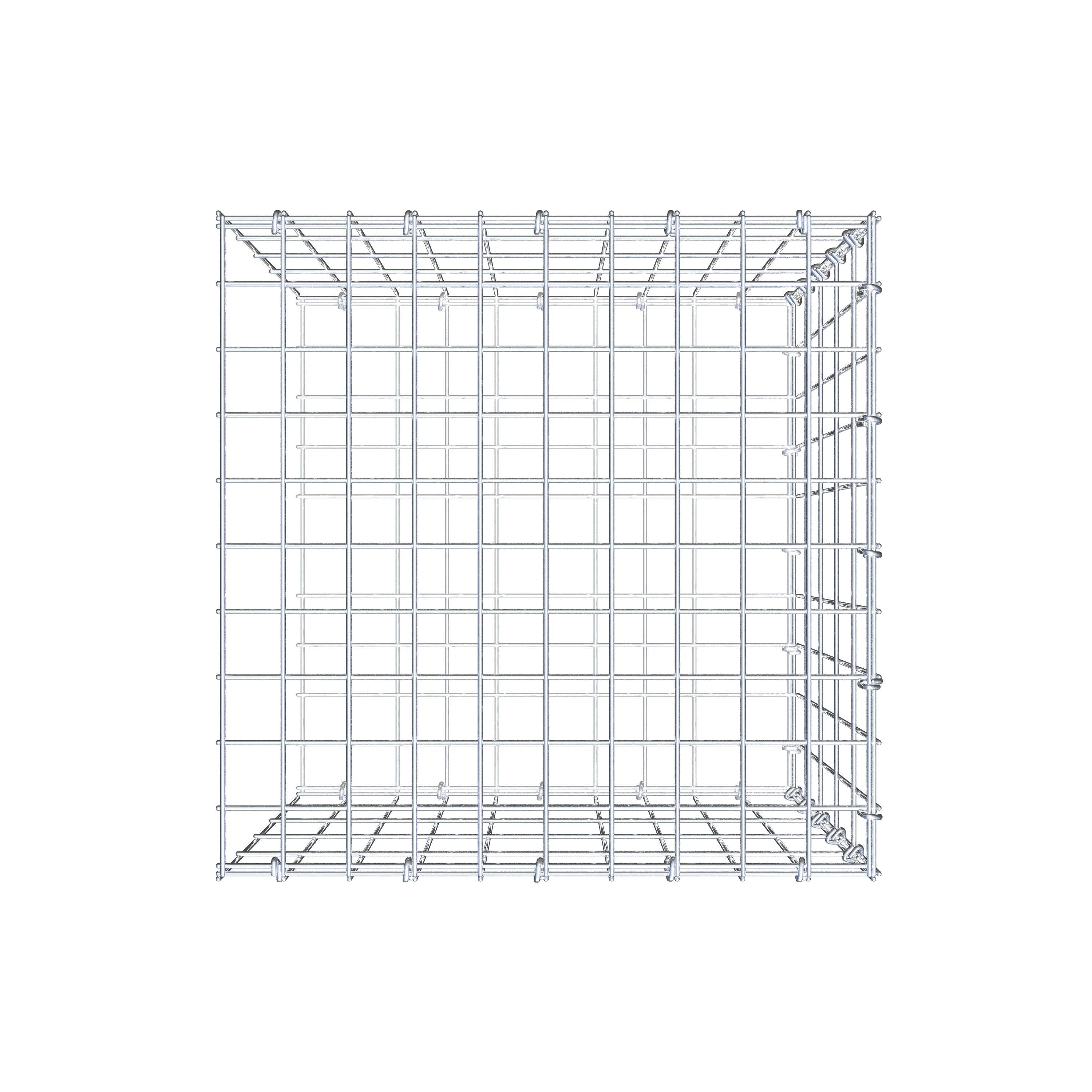 Monteret gabion type 2 50 cm x 50 cm x 50 cm, maskestørrelse 5 cm x 10 cm, C-ring