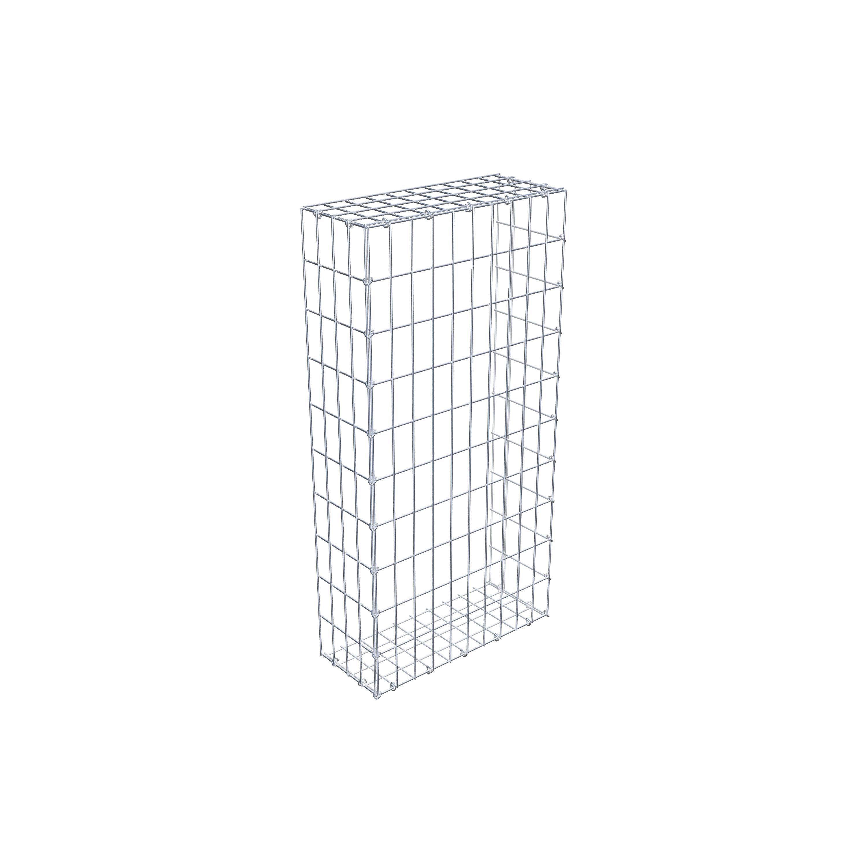 Monteret gabion type 2 100 cm x 20 cm x 50 cm, maskestørrelse 5 cm x 10 cm, C-ring