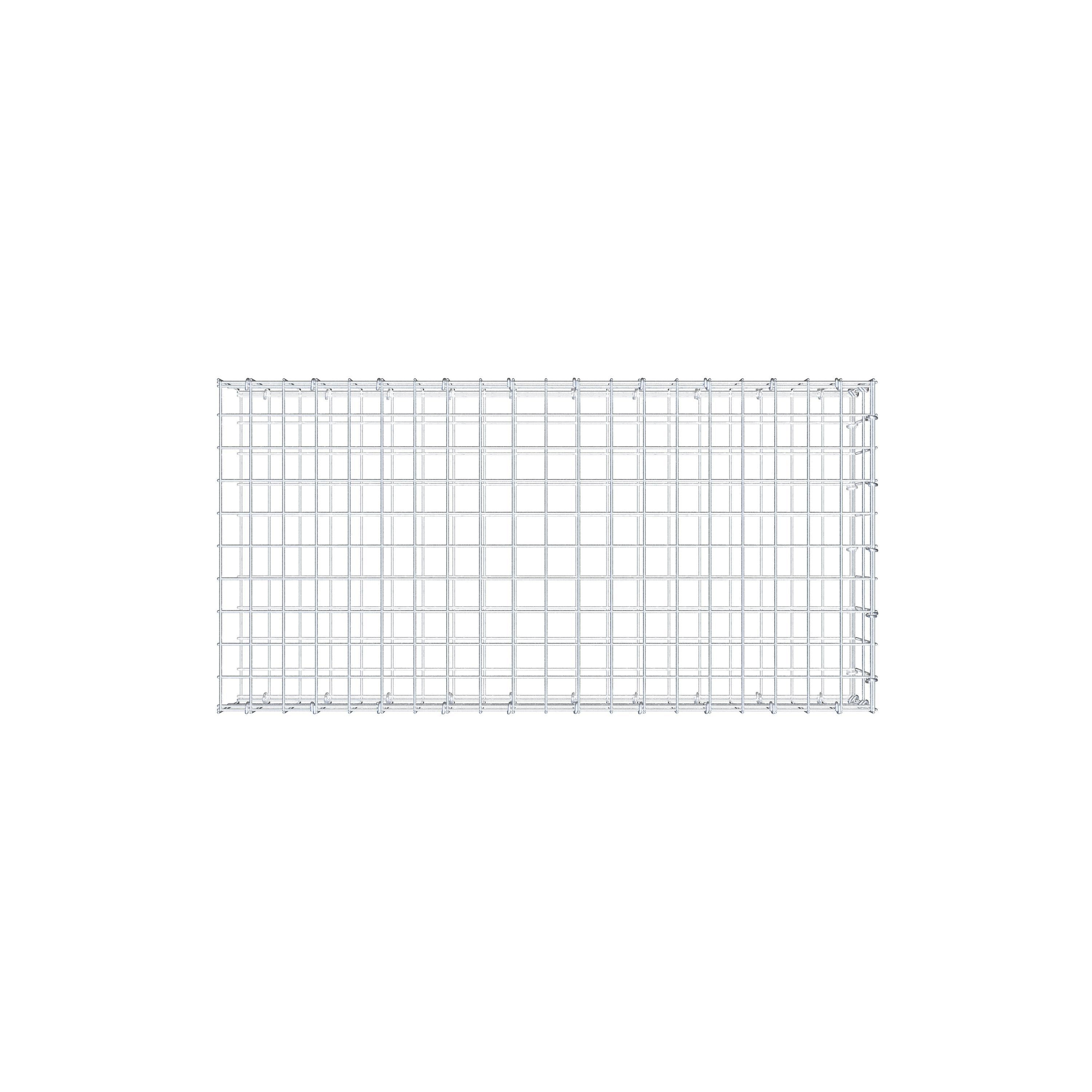 Monteret gabion type 2 100 cm x 20 cm x 50 cm, maskestørrelse 5 cm x 10 cm, C-ring