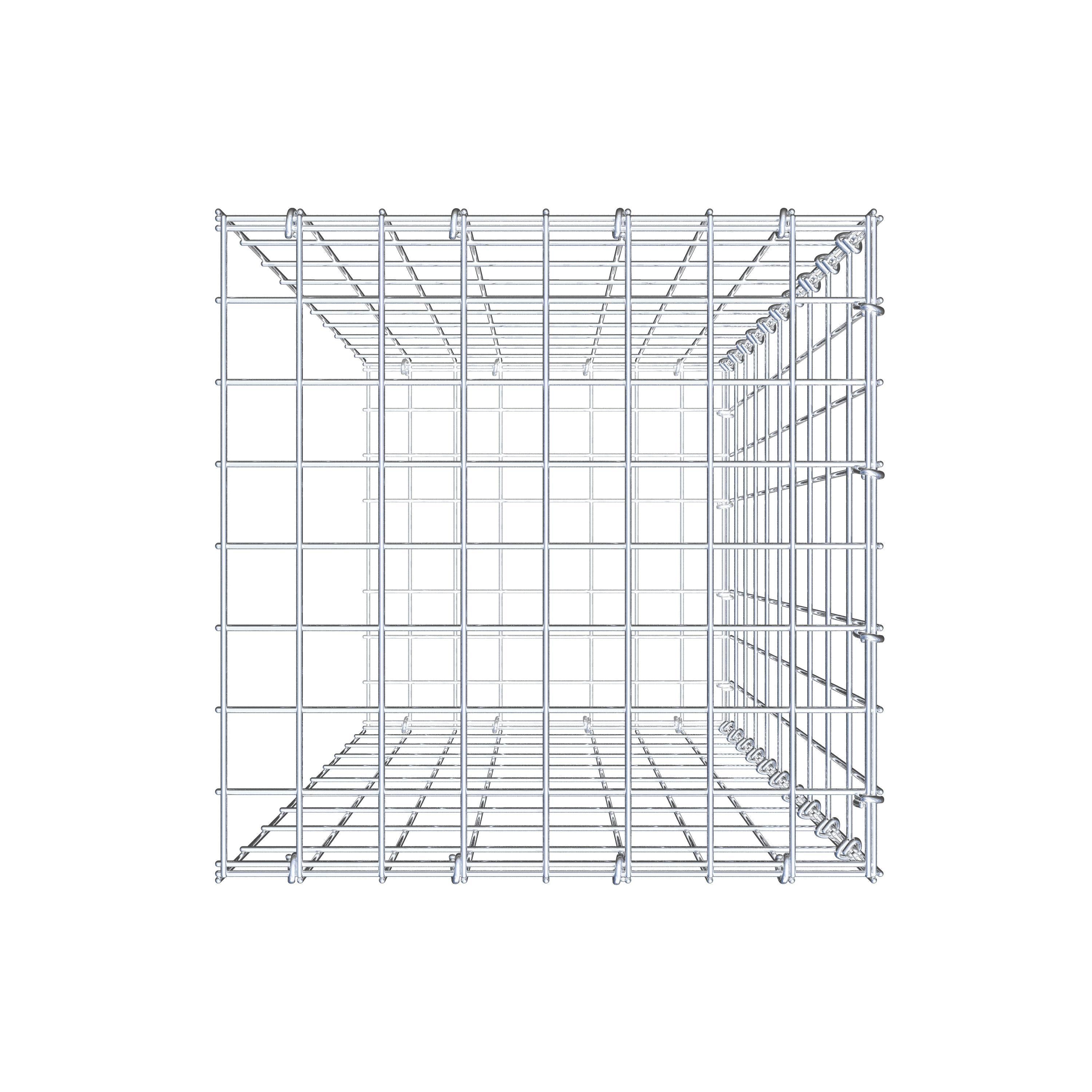 Opzetpaal type 2 100 cm x 40 cm x 40 cm, maaswijdte 5 cm x 10 cm, C-ring