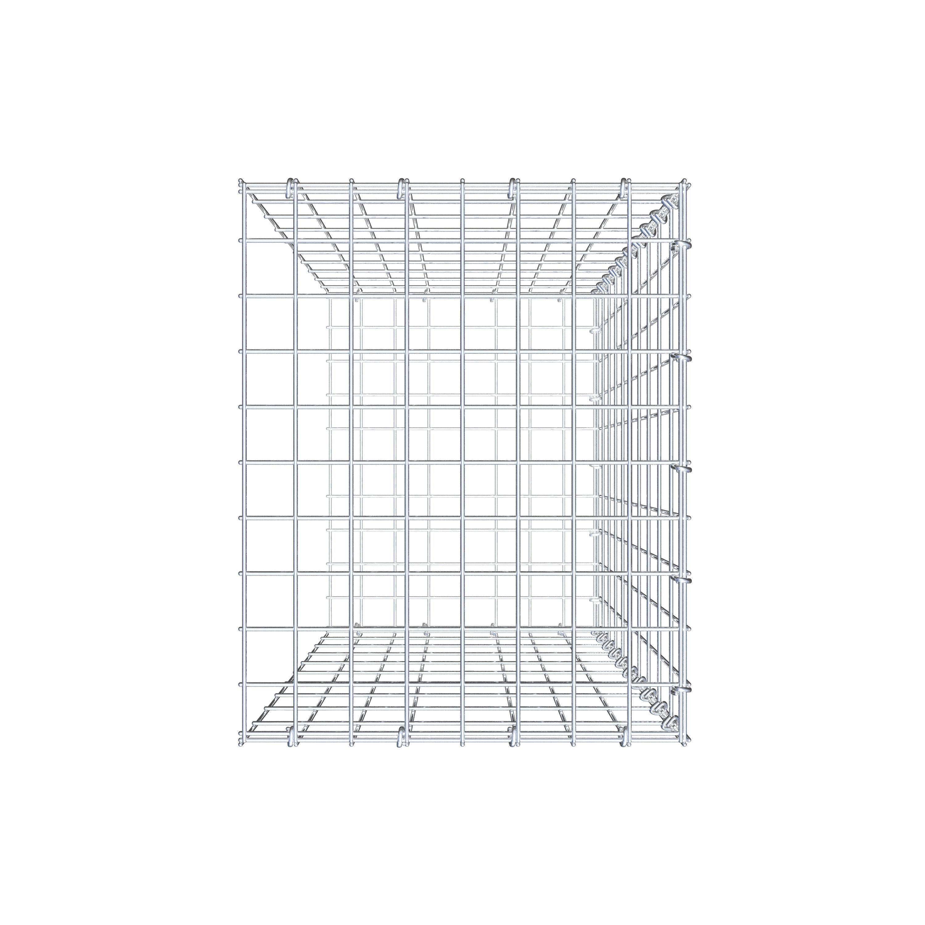 Fourche rapportée type 2 100 cm x 40 cm x 50 cm, mailles 5 cm x 10 cm, anneau en C