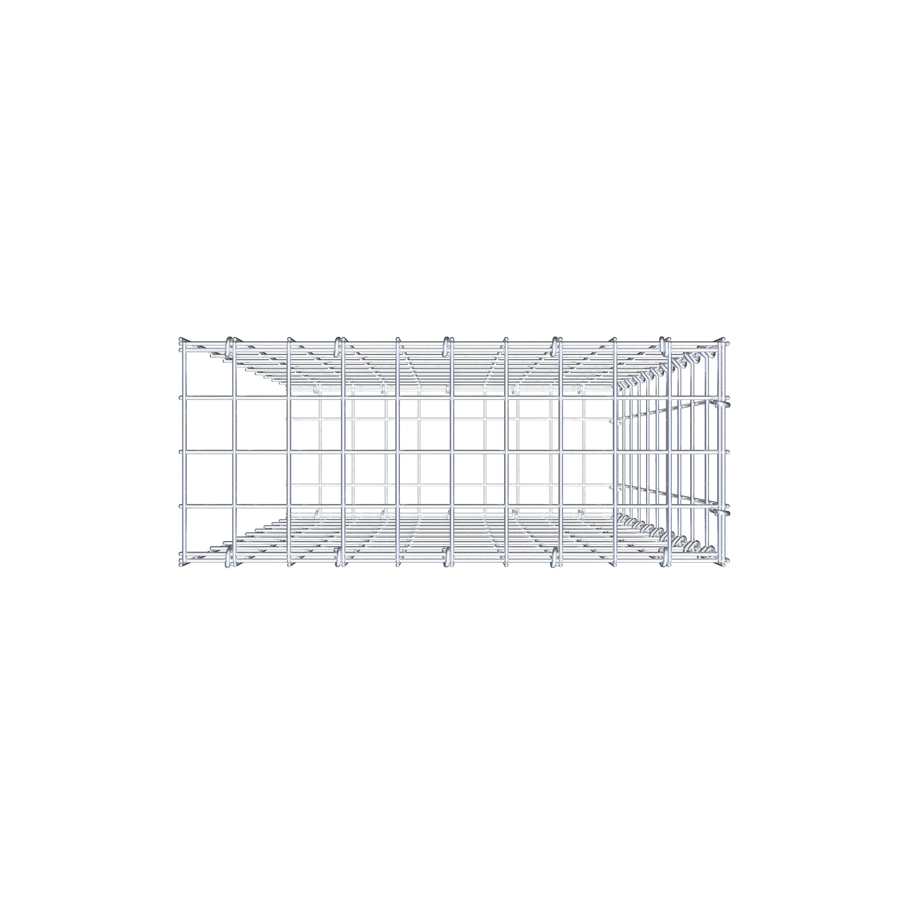 Opzetpaal type 2 100 cm x 50 cm x 20 cm, maaswijdte 5 cm x 10 cm, C-ring