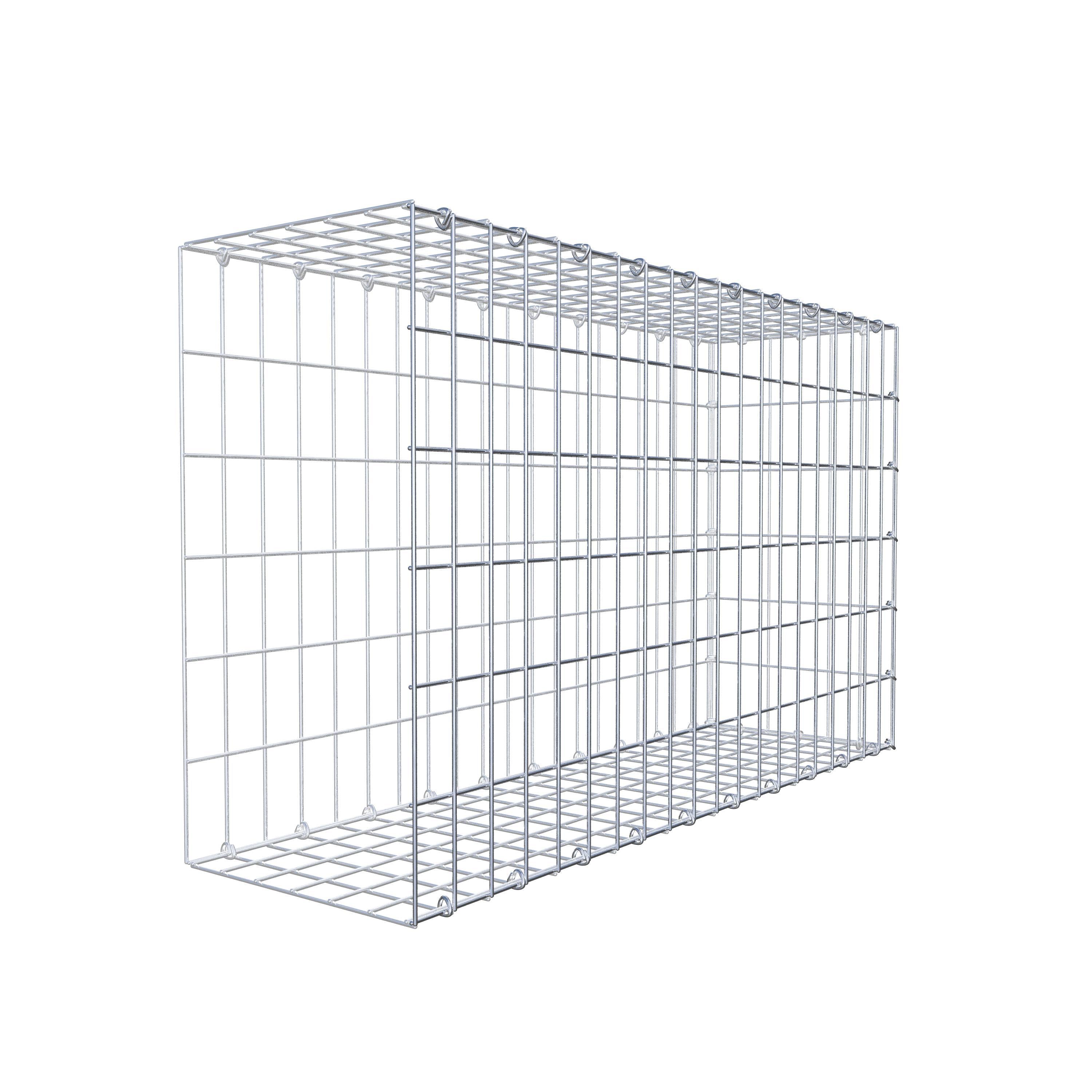 Monteret gabion type 2 100 cm x 60 cm x 30 cm, maskestørrelse 5 cm x 10 cm, C-ring