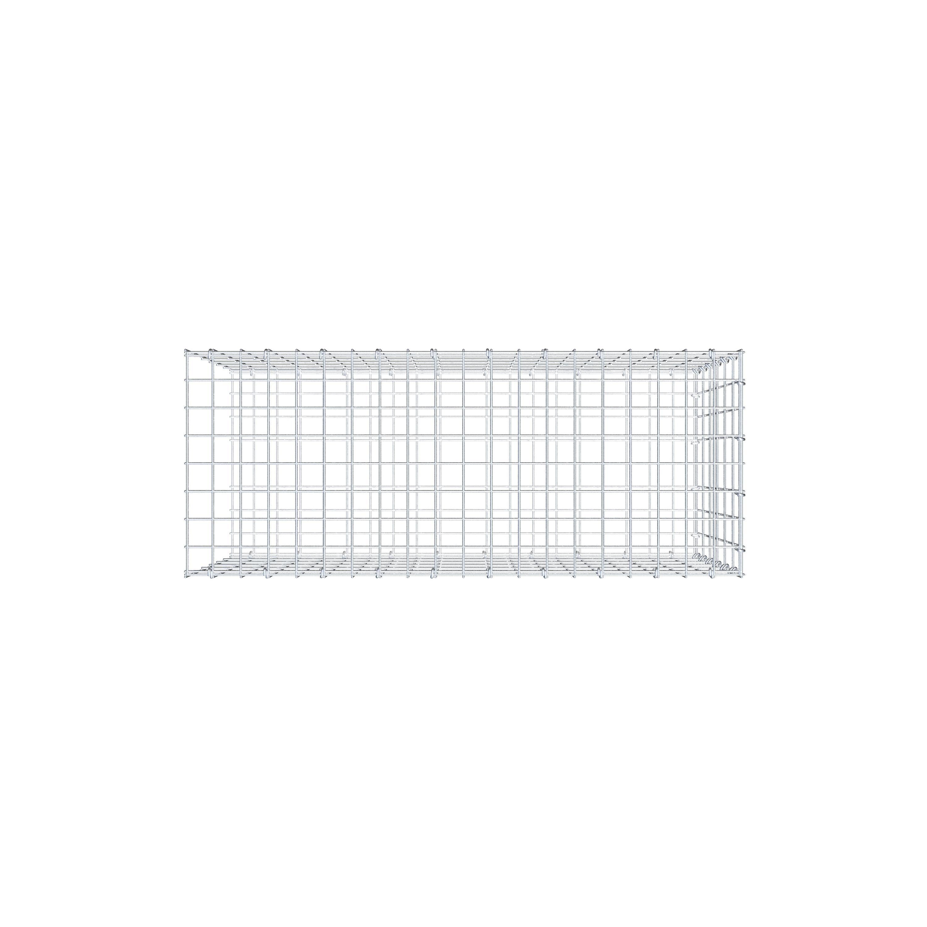 Monteret gabion type 2 100 cm x 60 cm x 40 cm, maskestørrelse 5 cm x 10 cm, C-ring