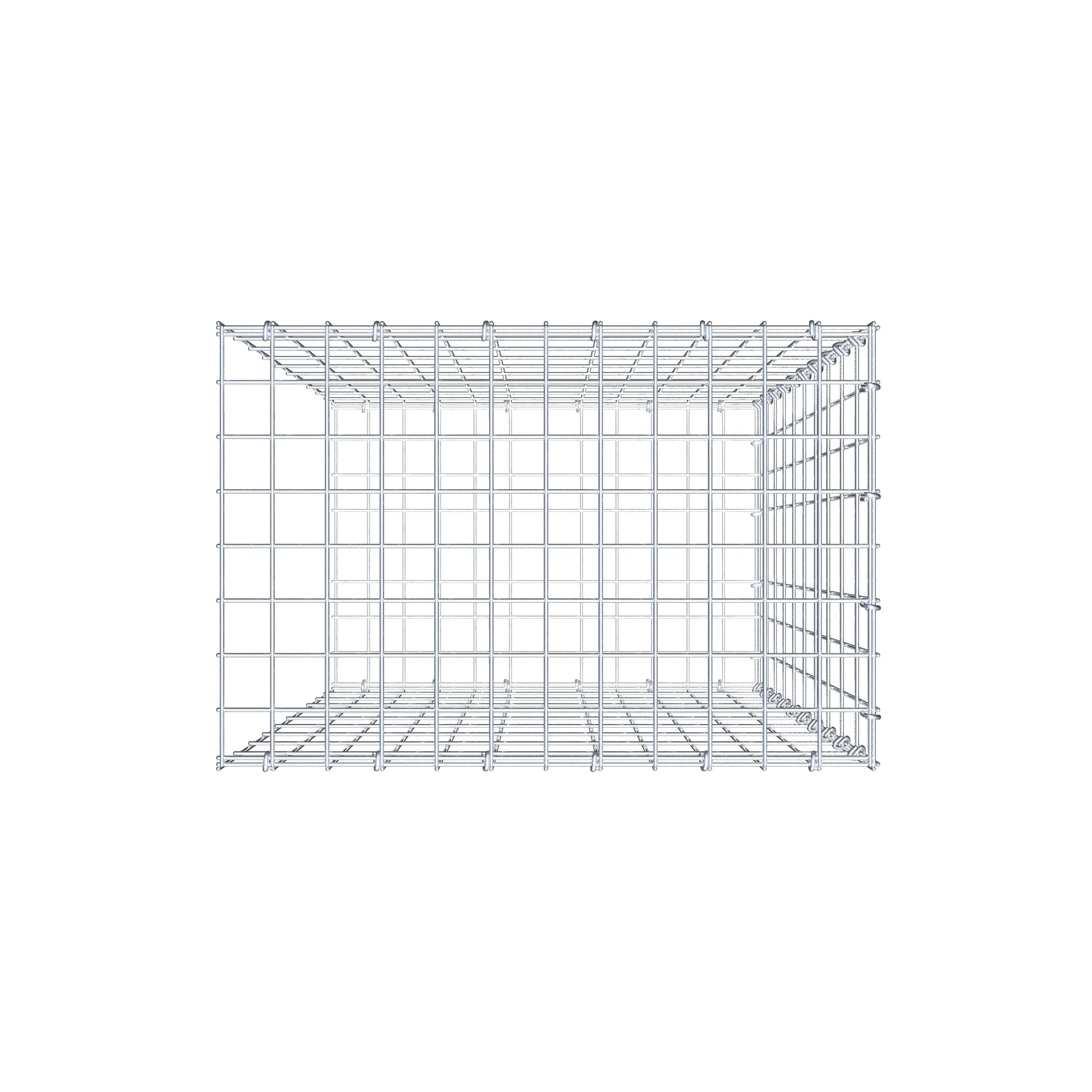 Monteret gabion type 2 100 cm x 60 cm x 40 cm, maskestørrelse 5 cm x 10 cm, C-ring