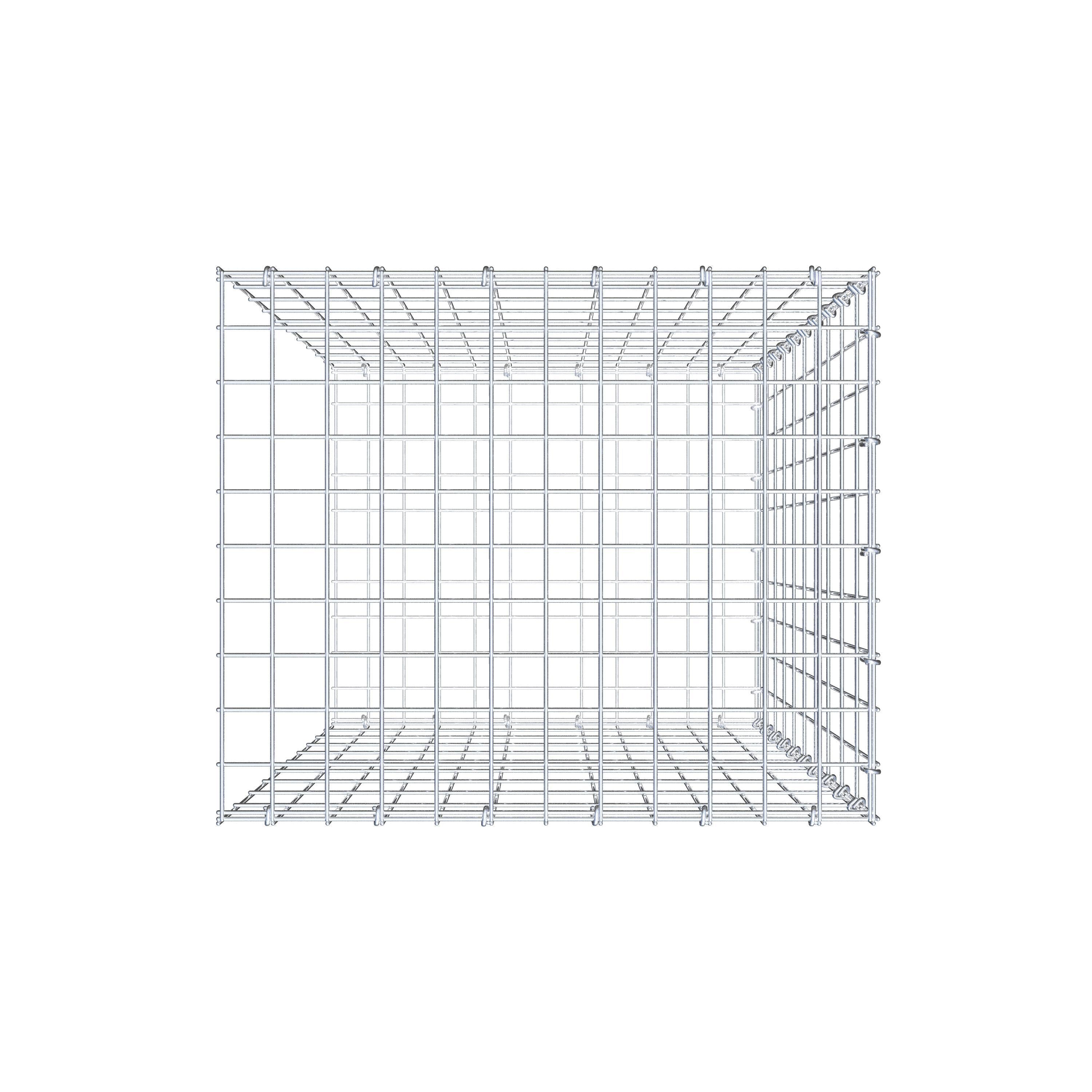 Opzetpaal type 2 100 cm x 60 cm x 50 cm, maaswijdte 5 cm x 10 cm, C-ring