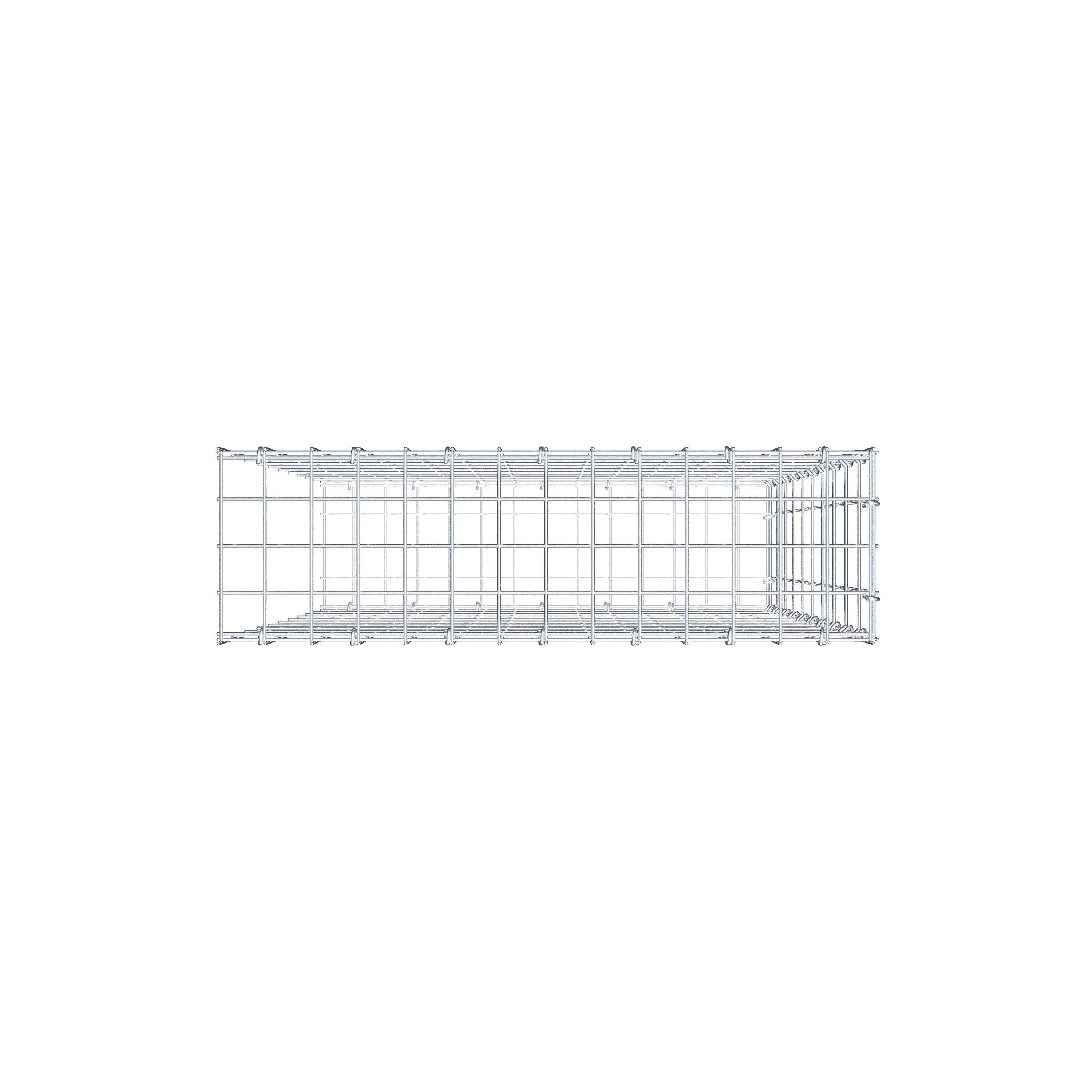 Monteret gabion type 2 100 cm x 70 cm x 20 cm, maskestørrelse 5 cm x 10 cm, C-ring