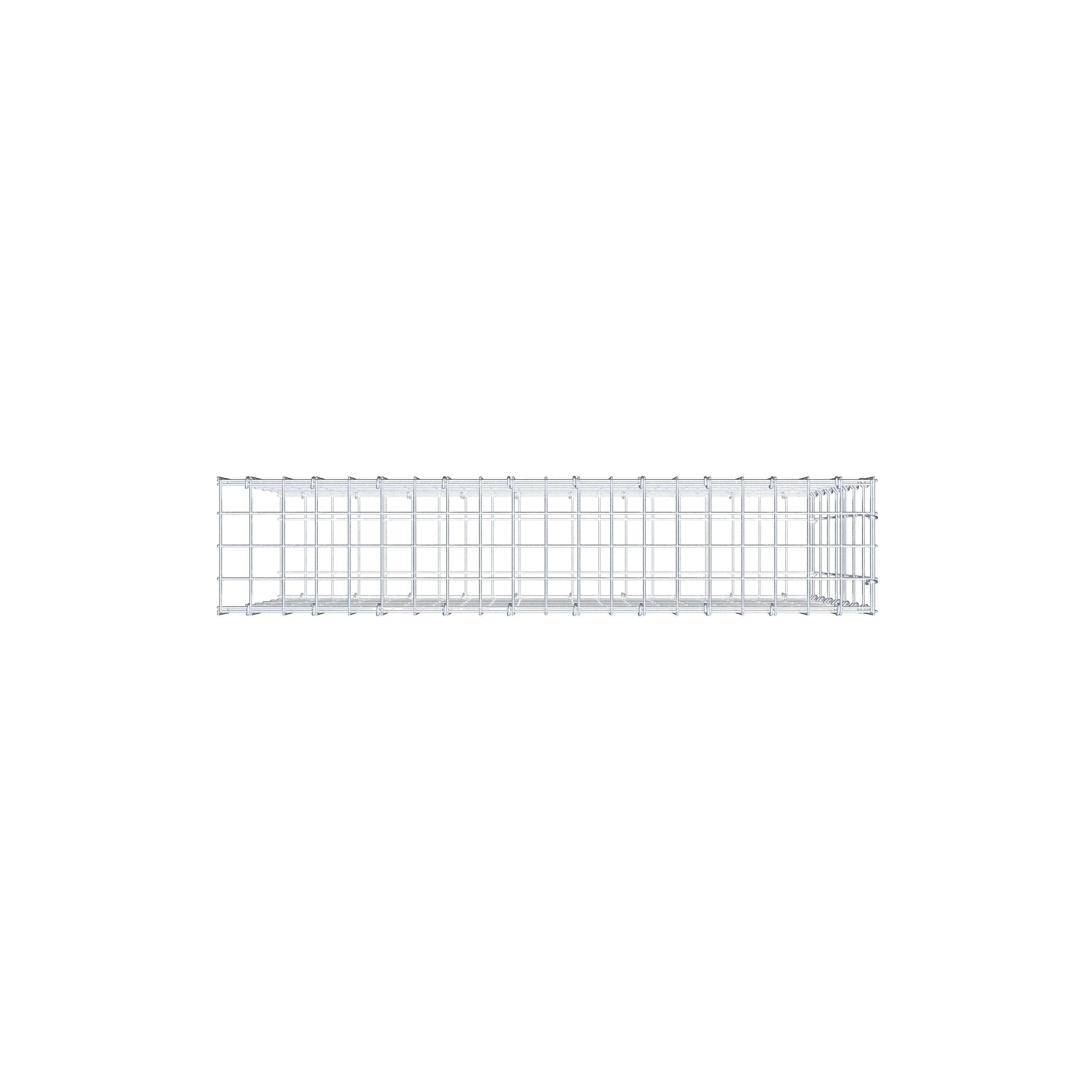 Monteret gabion type 2 100 cm x 70 cm x 20 cm, maskestørrelse 5 cm x 10 cm, C-ring