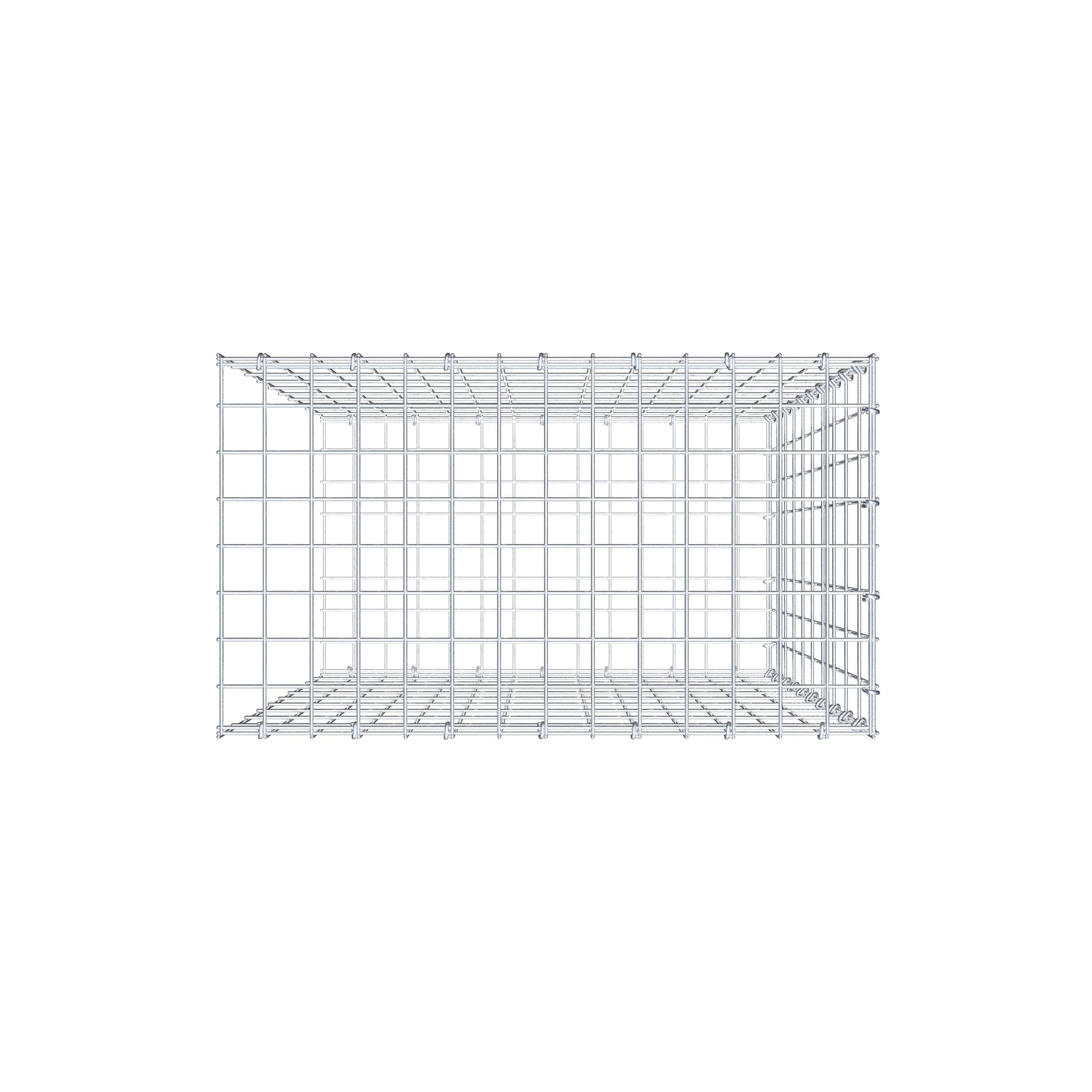 Mounted gabion type 2 100 cm x 70 cm x 40 cm, mesh size 5 cm x 10 cm, C-ring