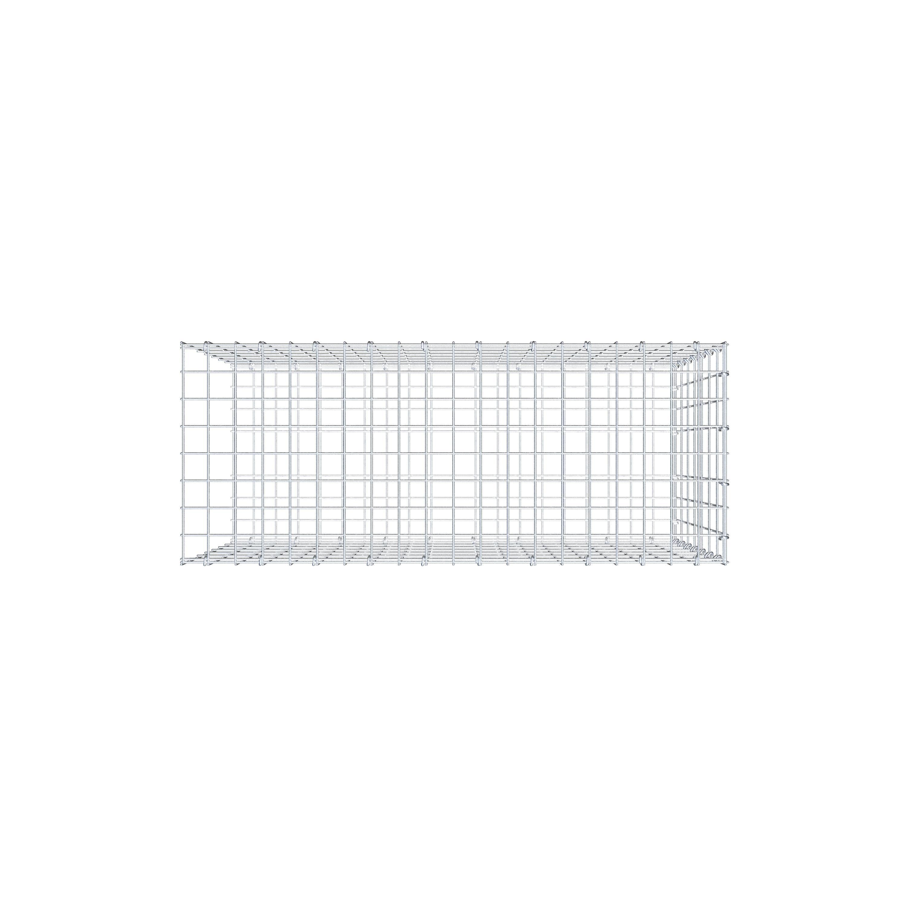 Monteret gabion type 2 100 cm x 70 cm x 40 cm, maskestørrelse 5 cm x 10 cm, C-ring