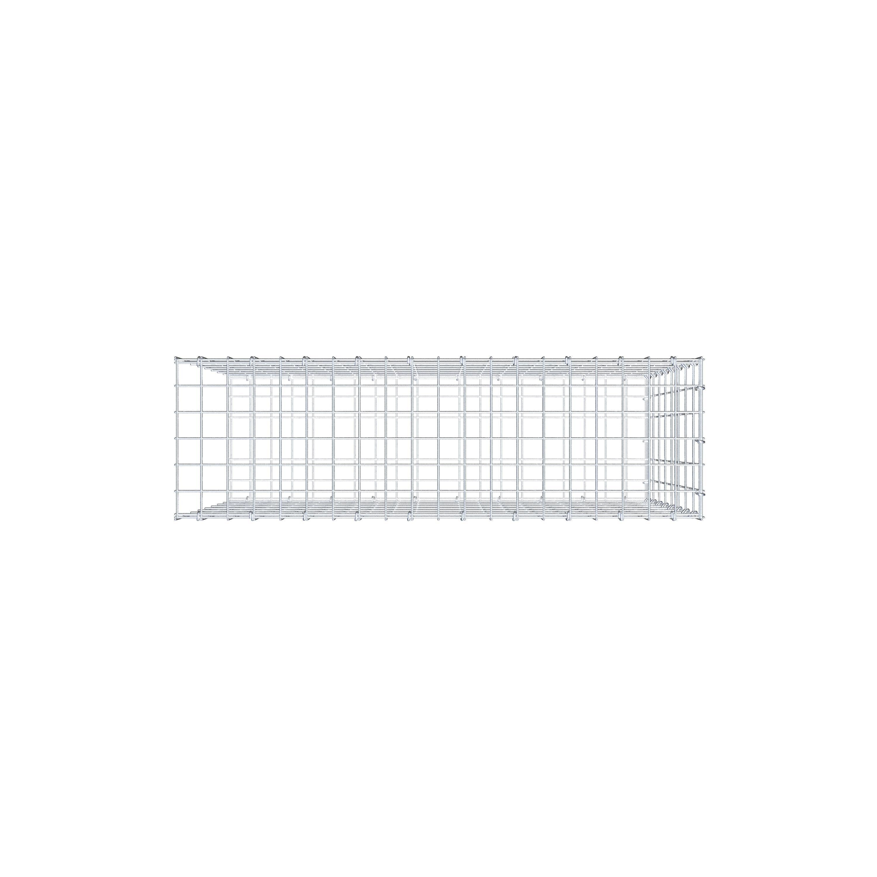 Mounted gabion type 2 100 cm x 80 cm x 30 cm, mesh size 5 cm x 10 cm, C-ring