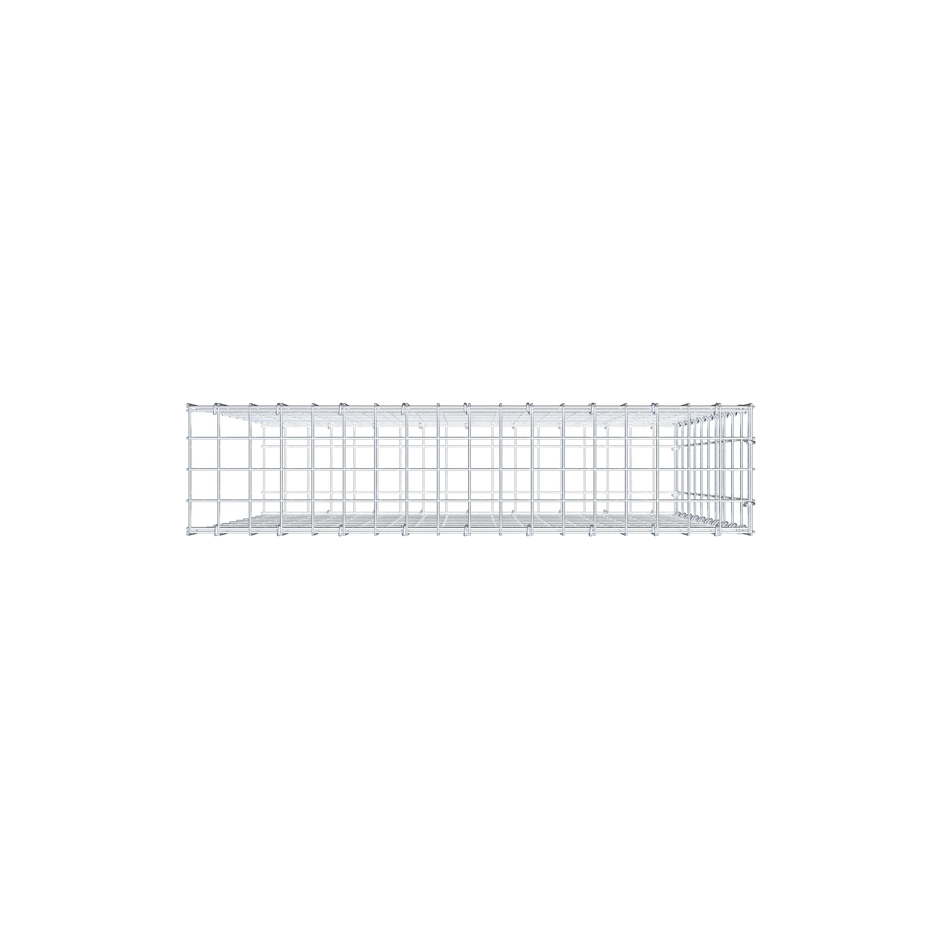 Mounted gabion type 2 100 cm x 90 cm x 20 cm, mesh size 5 cm x 10 cm, C-ring