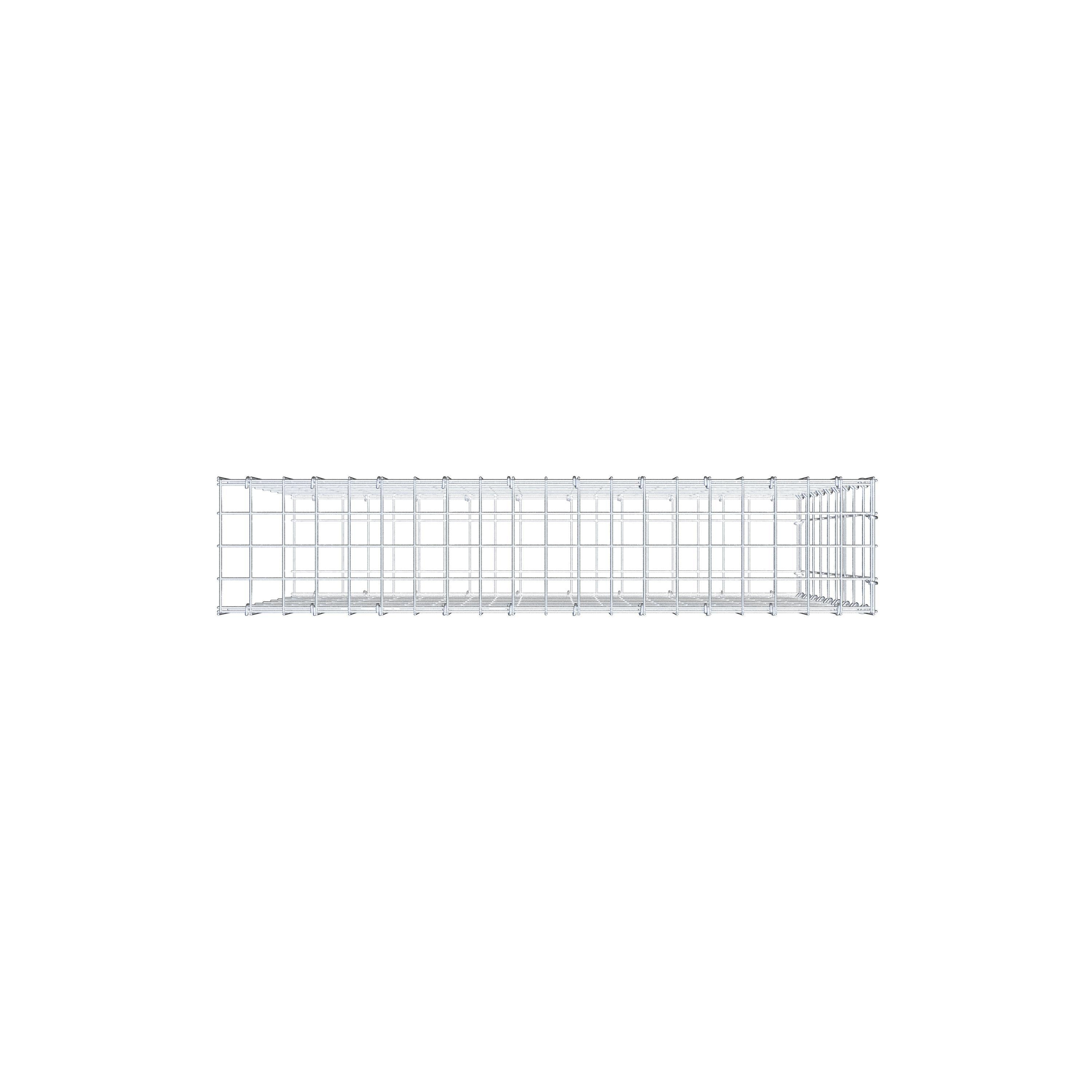 Mounted gabion type 2 100 cm x 90 cm x 20 cm, mesh size 5 cm x 10 cm, C-ring