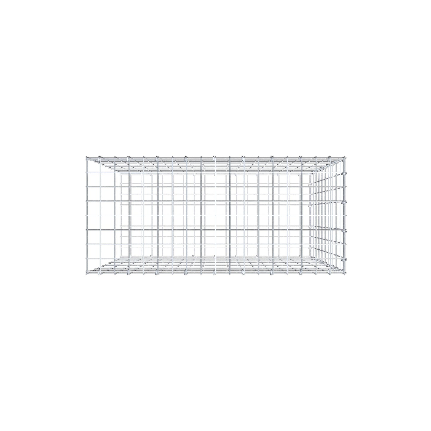 Monteret gabion type 2 100 cm x 90 cm x 40 cm, maskestørrelse 5 cm x 10 cm, C-ring