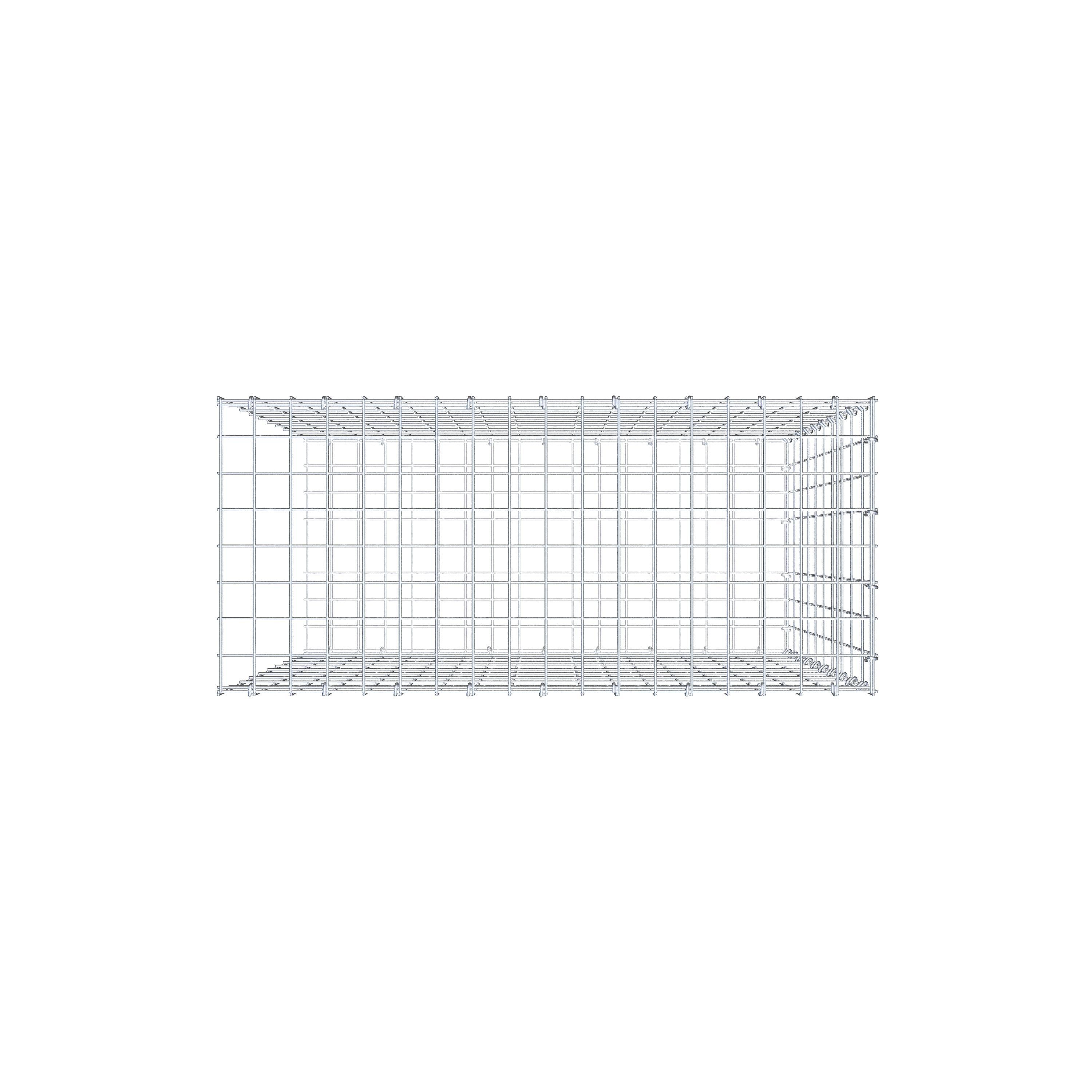 Monteret gabion type 2 100 cm x 90 cm x 40 cm, maskestørrelse 5 cm x 10 cm, C-ring