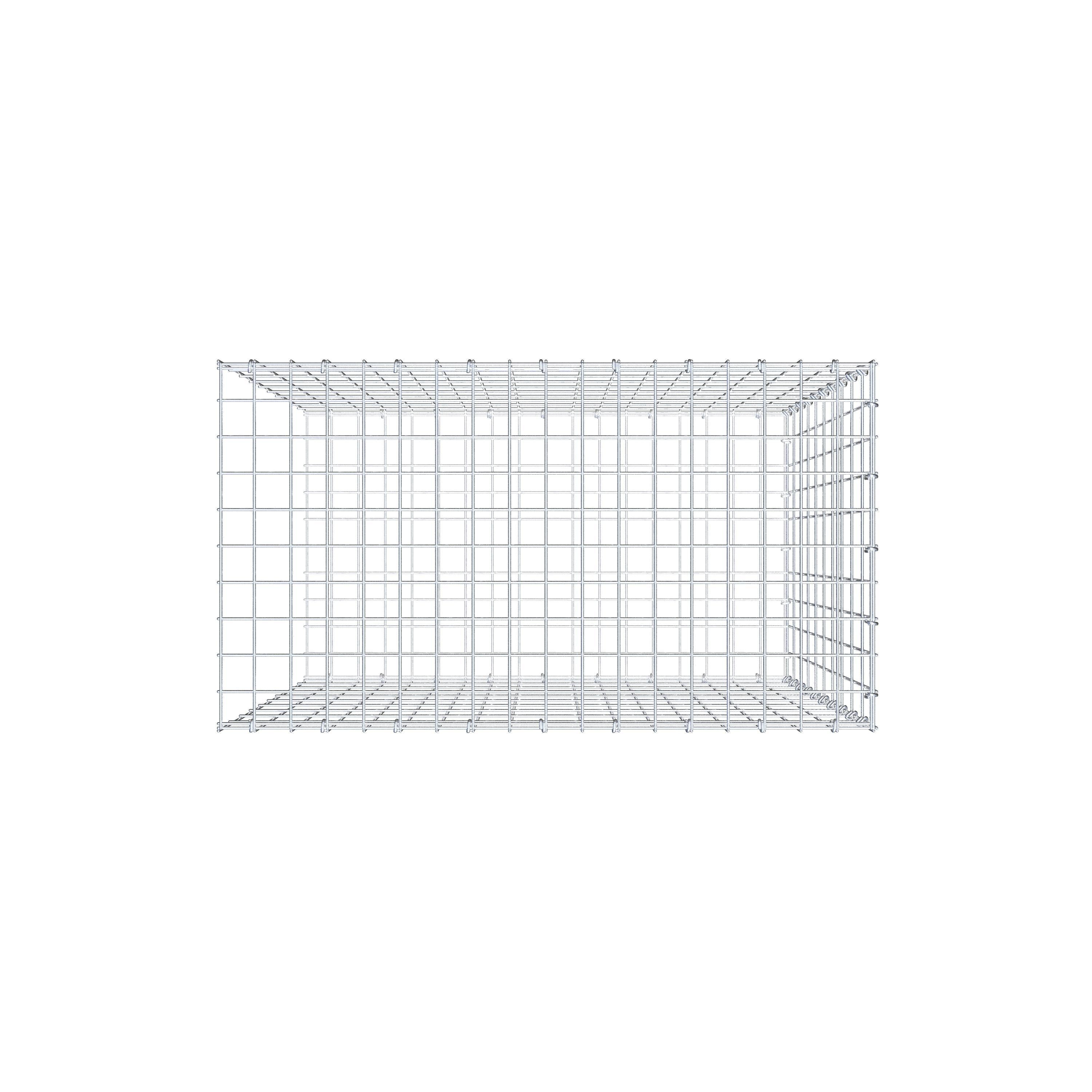 Monteret gabion type 2 100 cm x 90 cm x 50 cm, maskestørrelse 5 cm x 10 cm, C-ring