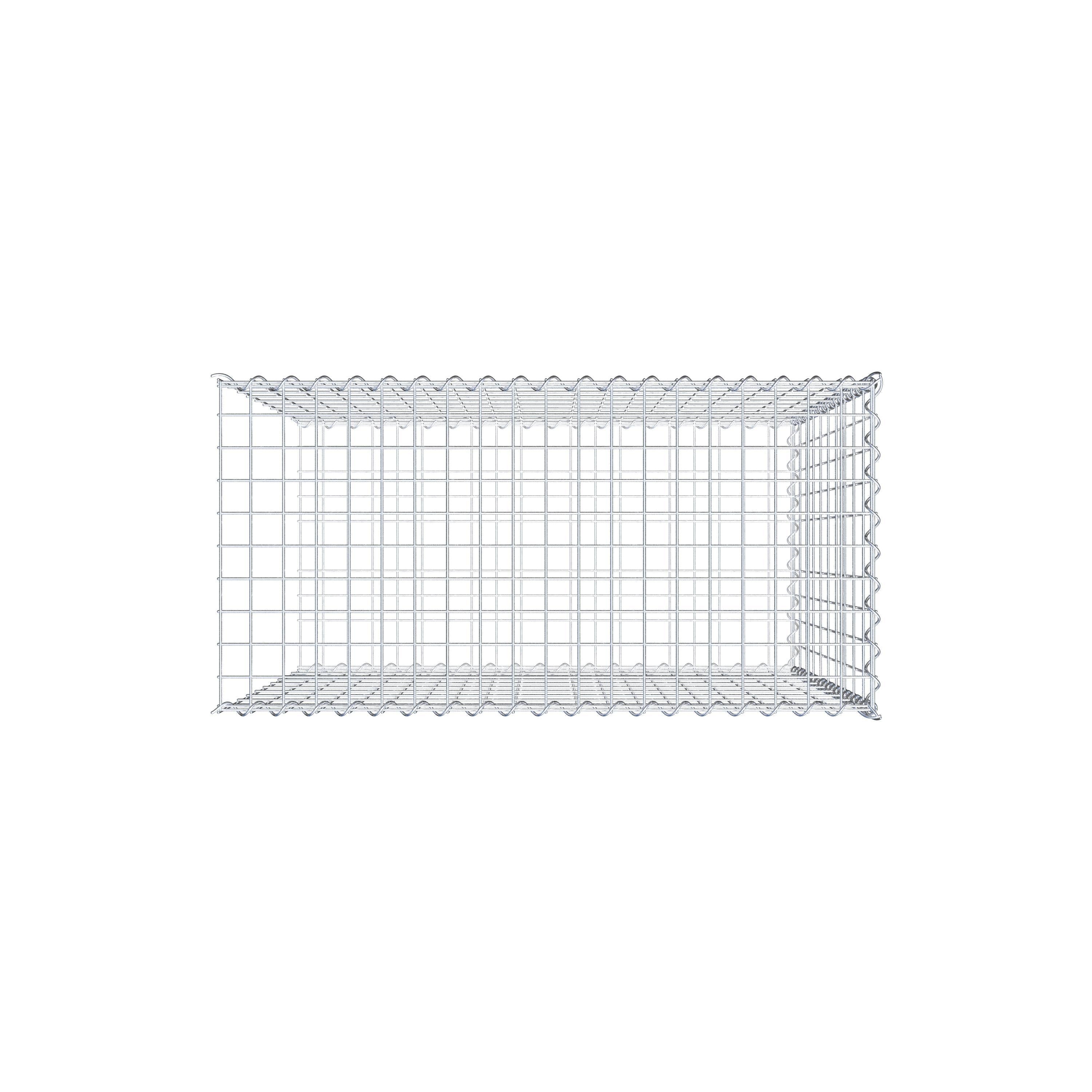 Gabion rapporté type 2 100 cm x 100 cm x 50 cm (L x H x P), mailles 5 cm x 10 cm, spirale