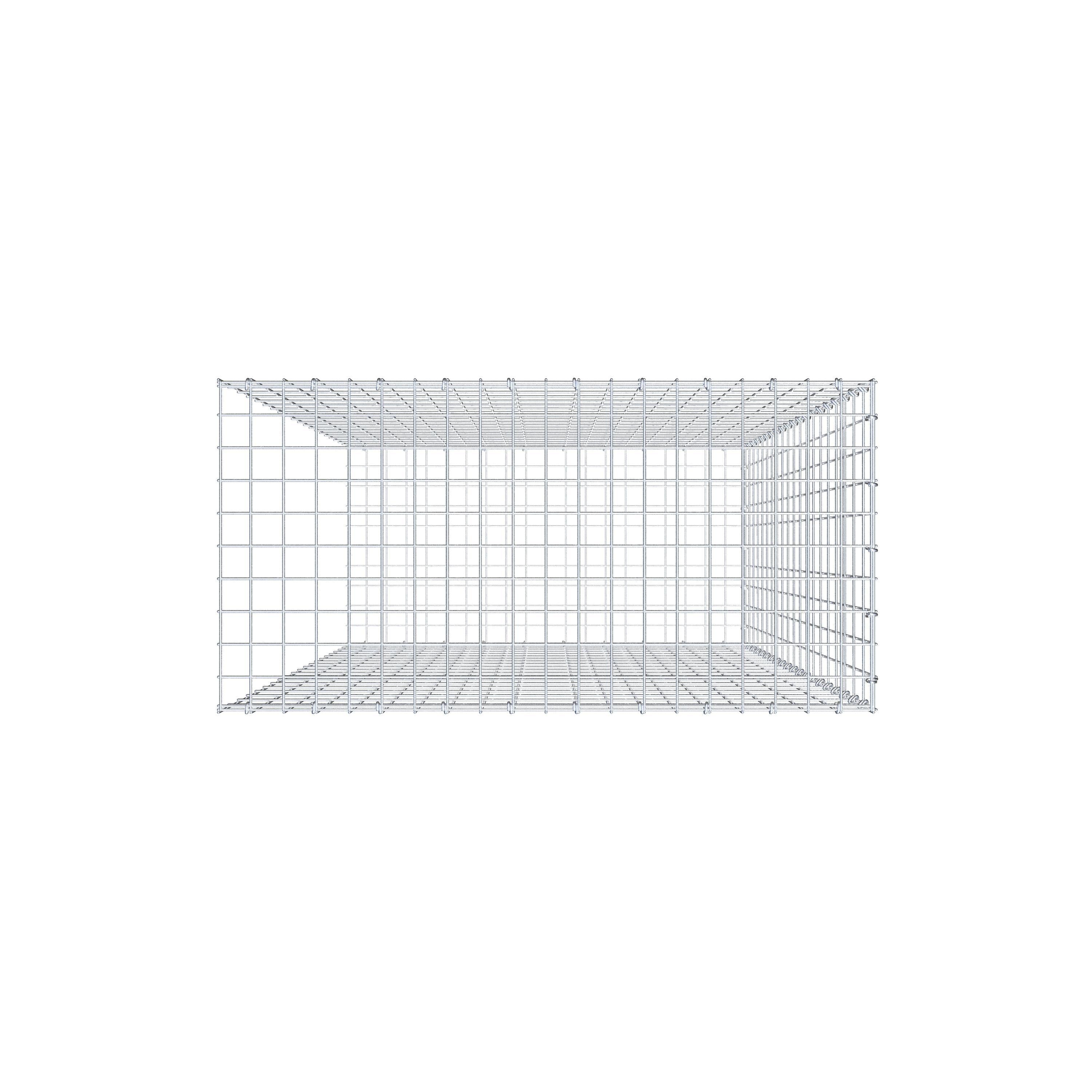 Gavión complementario tipo 2 200 cm x 100 cm x 50 cm, malla 5 cm x 10 cm, anillo en C