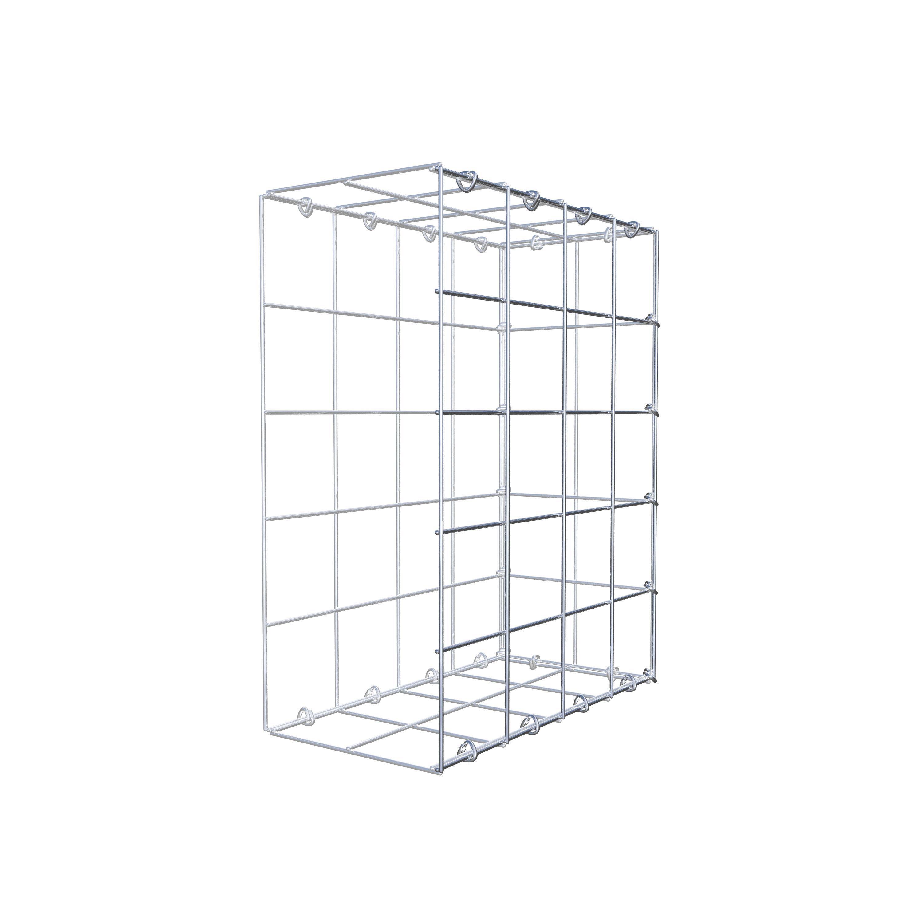 Typ 2 påbyggnadsgabion 50 cm x 40 cm x 20 cm (L x H x D), maskstorlek 10 cm x 10 cm, C-ring