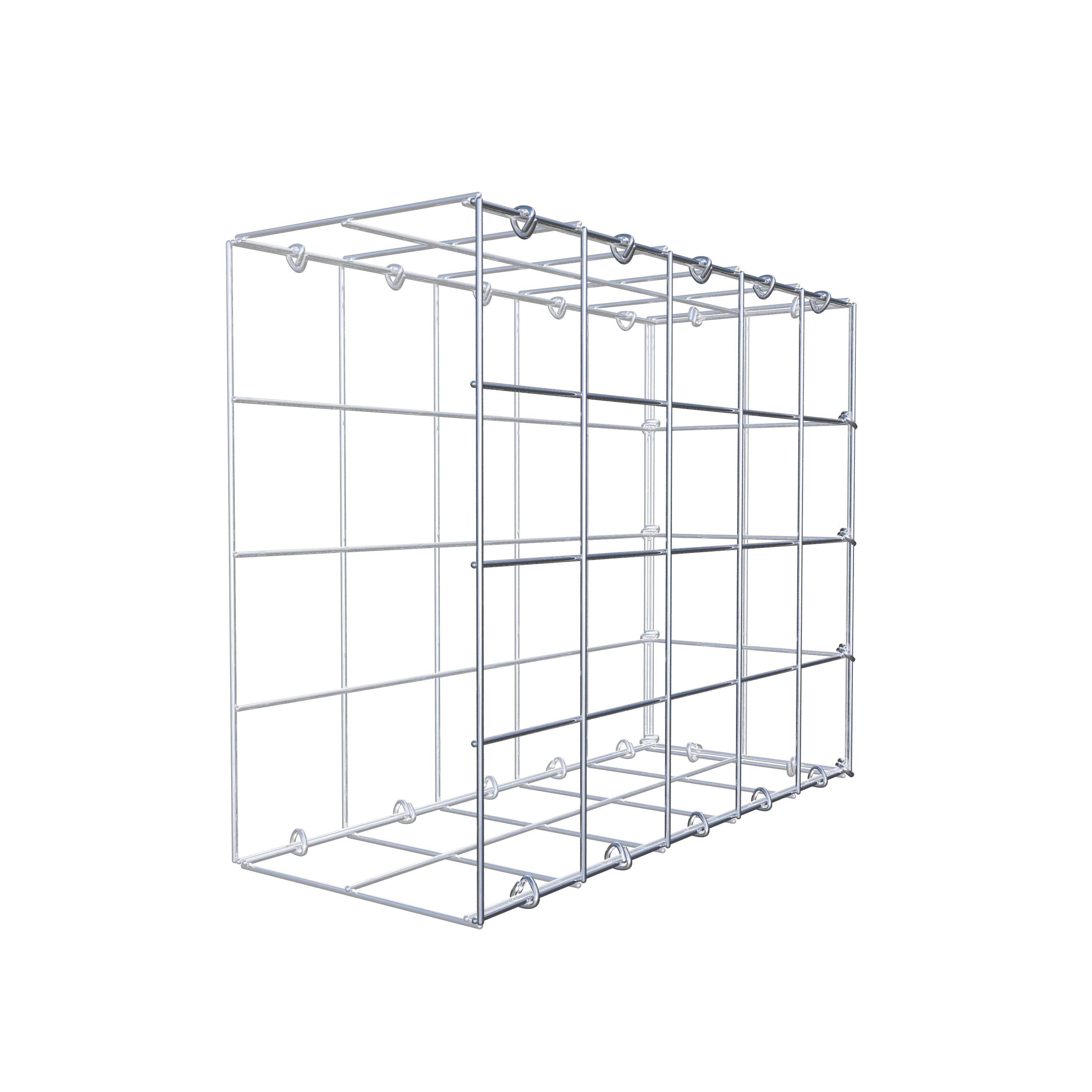 Typ 2 påbyggnadsgabion 50 cm x 40 cm x 20 cm (L x H x D), maskstorlek 10 cm x 10 cm, C-ring