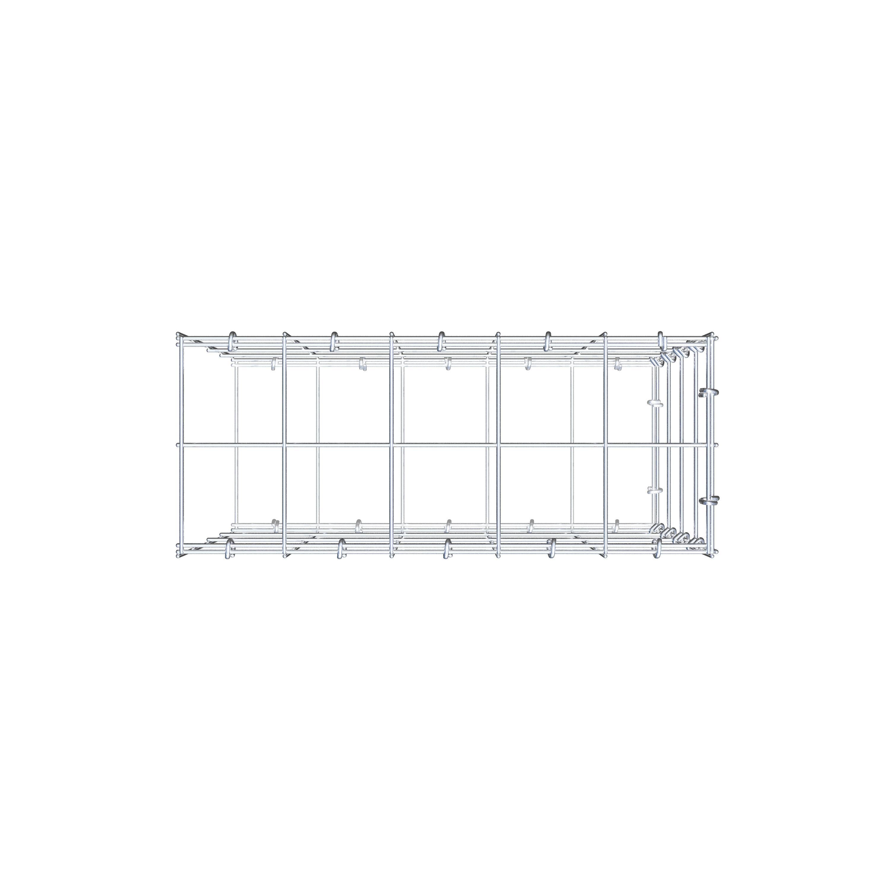 Type 2 oplegkorf 50 cm x 40 cm x 20 cm (L x H x D), maaswijdte 10 cm x 10 cm, C-ring