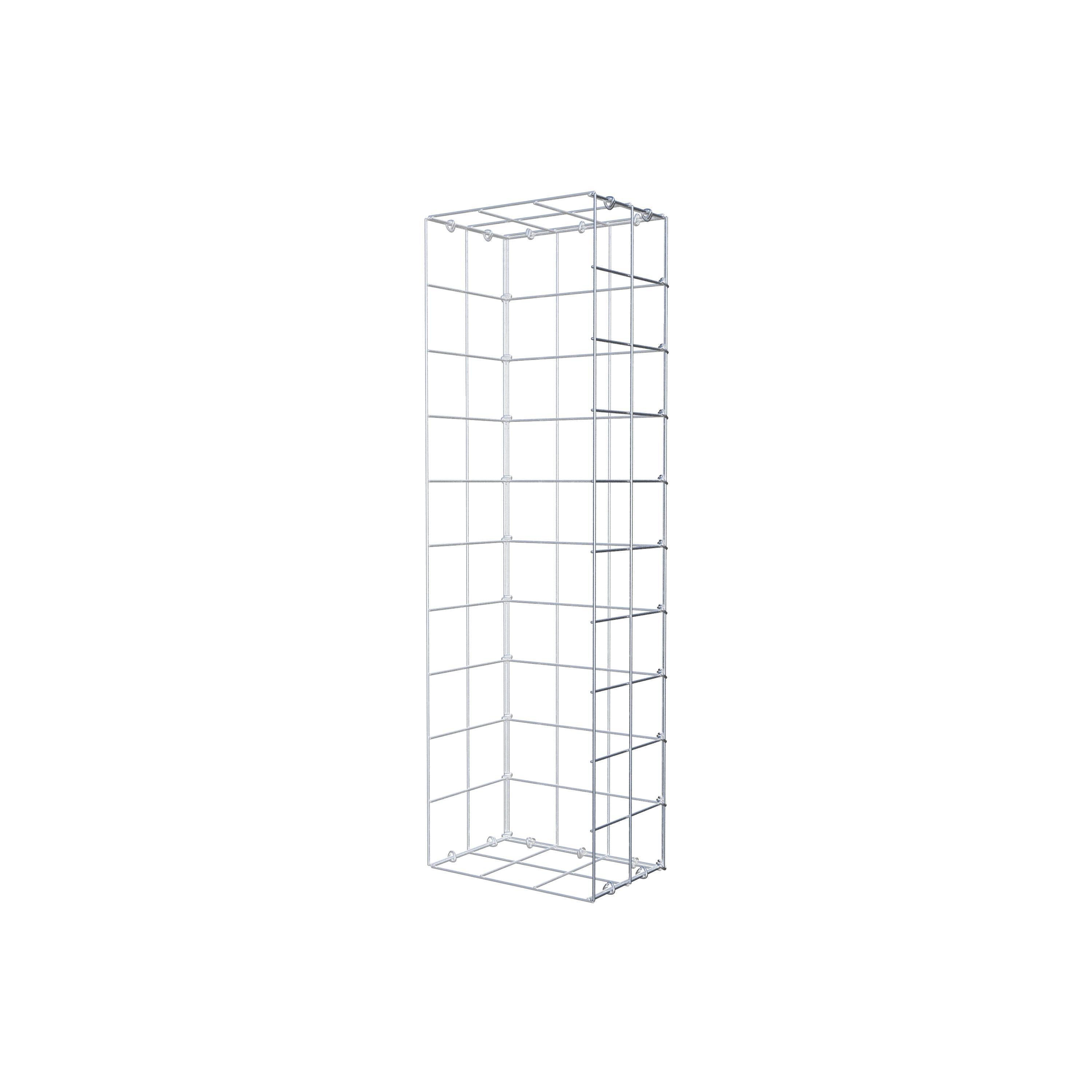 Fästbar gabion typ 2 100 cm x 20 cm x 30 cm (L x H x D), maskstorlek 10 cm x 10 cm, C-ring