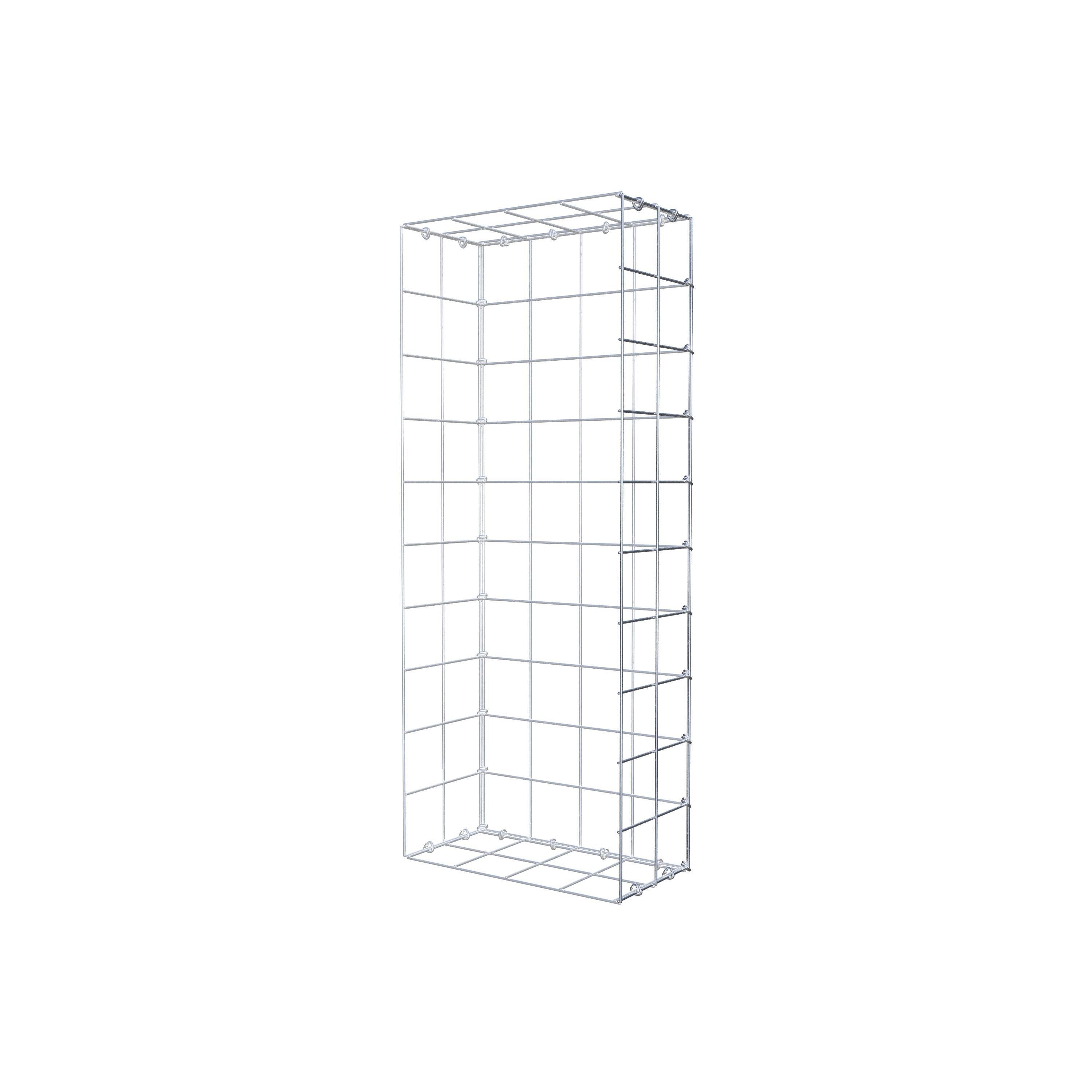 Typ 2 påbyggnadsgabion 100 cm x 20 cm x 40 cm (L x H x D), maskstorlek 10 cm x 10 cm, C-ring