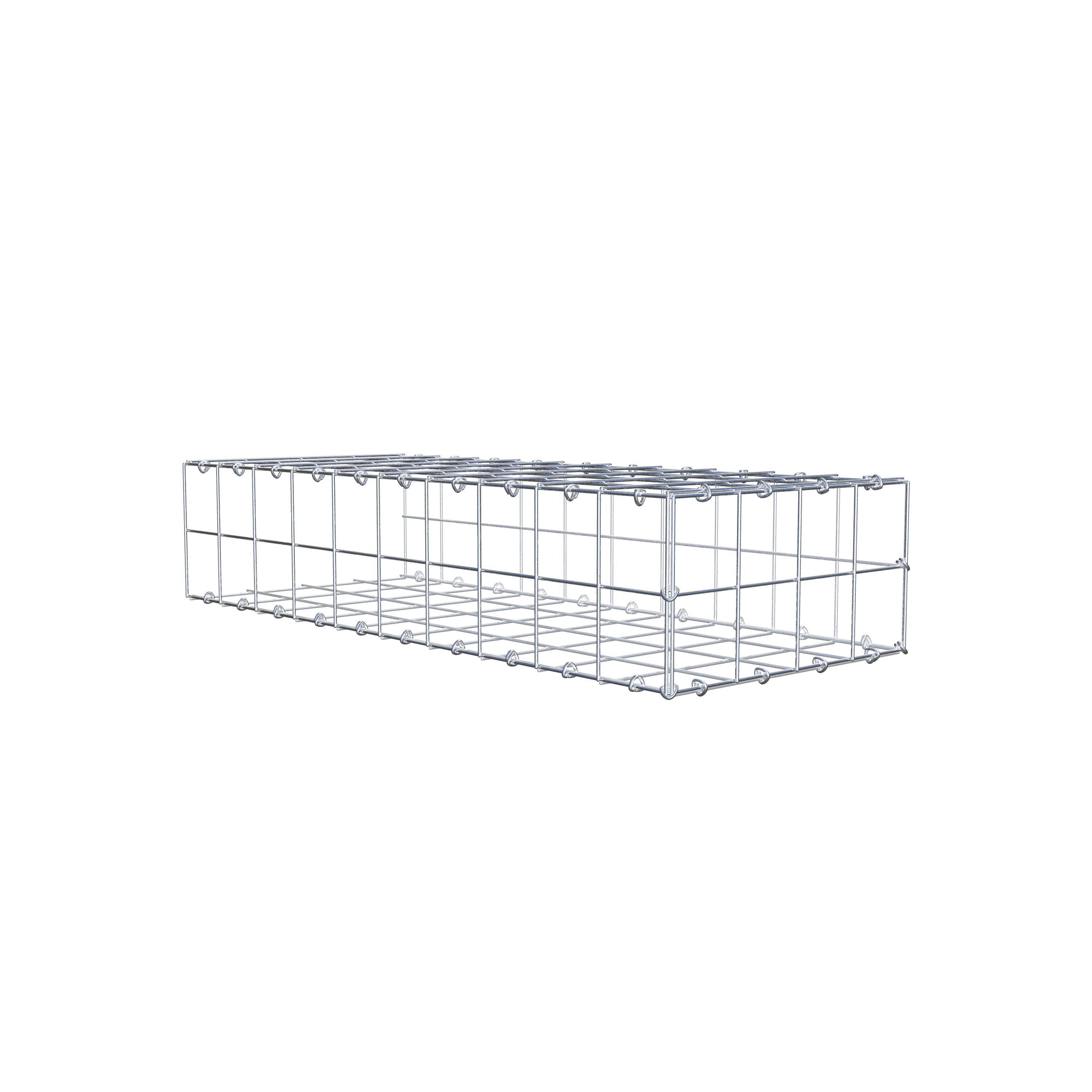 Typ 2 påbyggnadsgabion 100 cm x 20 cm x 40 cm (L x H x D), maskstorlek 10 cm x 10 cm, C-ring