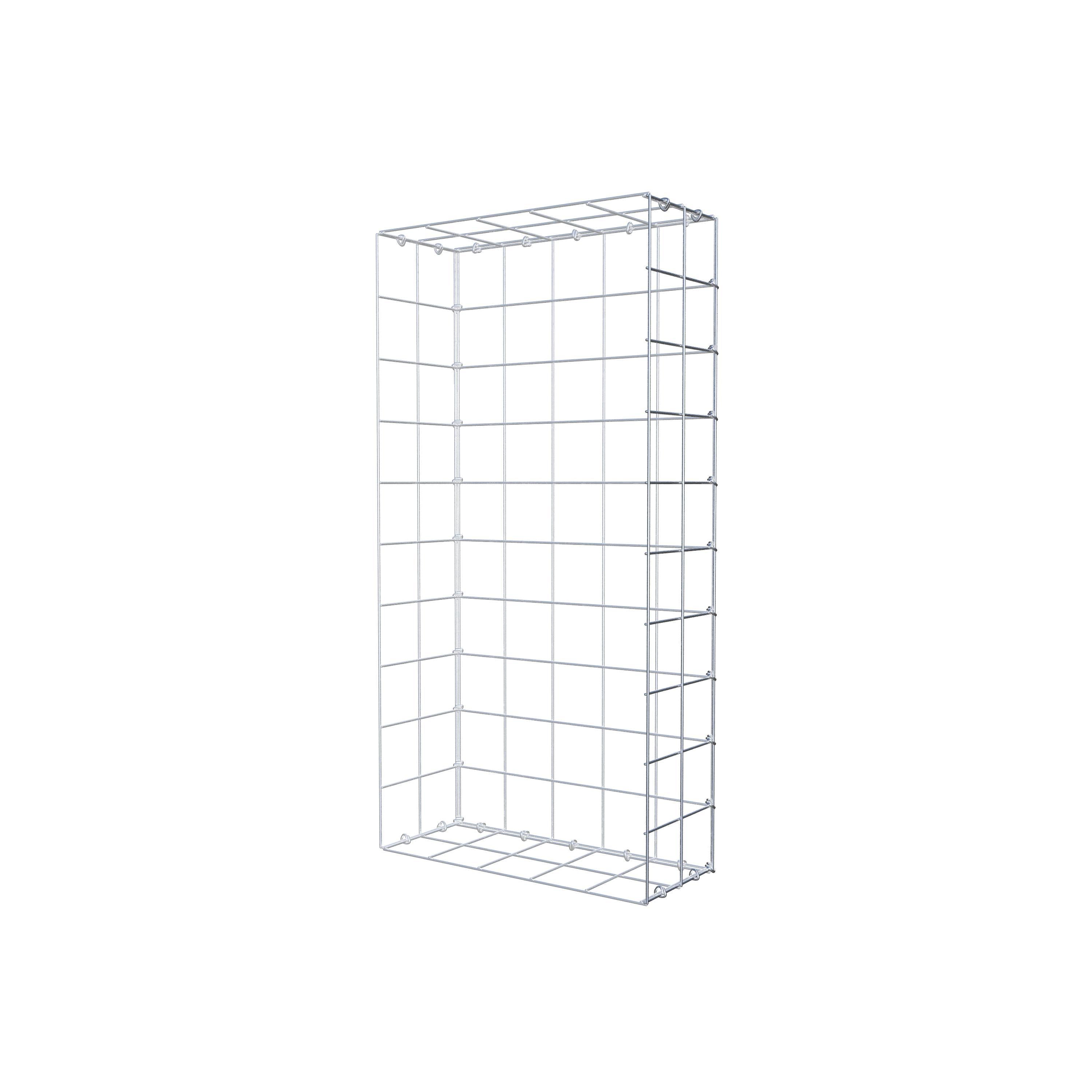 Typ 2 påbyggnadsgabion 100 cm x 20 cm x 50 cm (L x H x D), maskstorlek 10 cm x 10 cm, C-ring