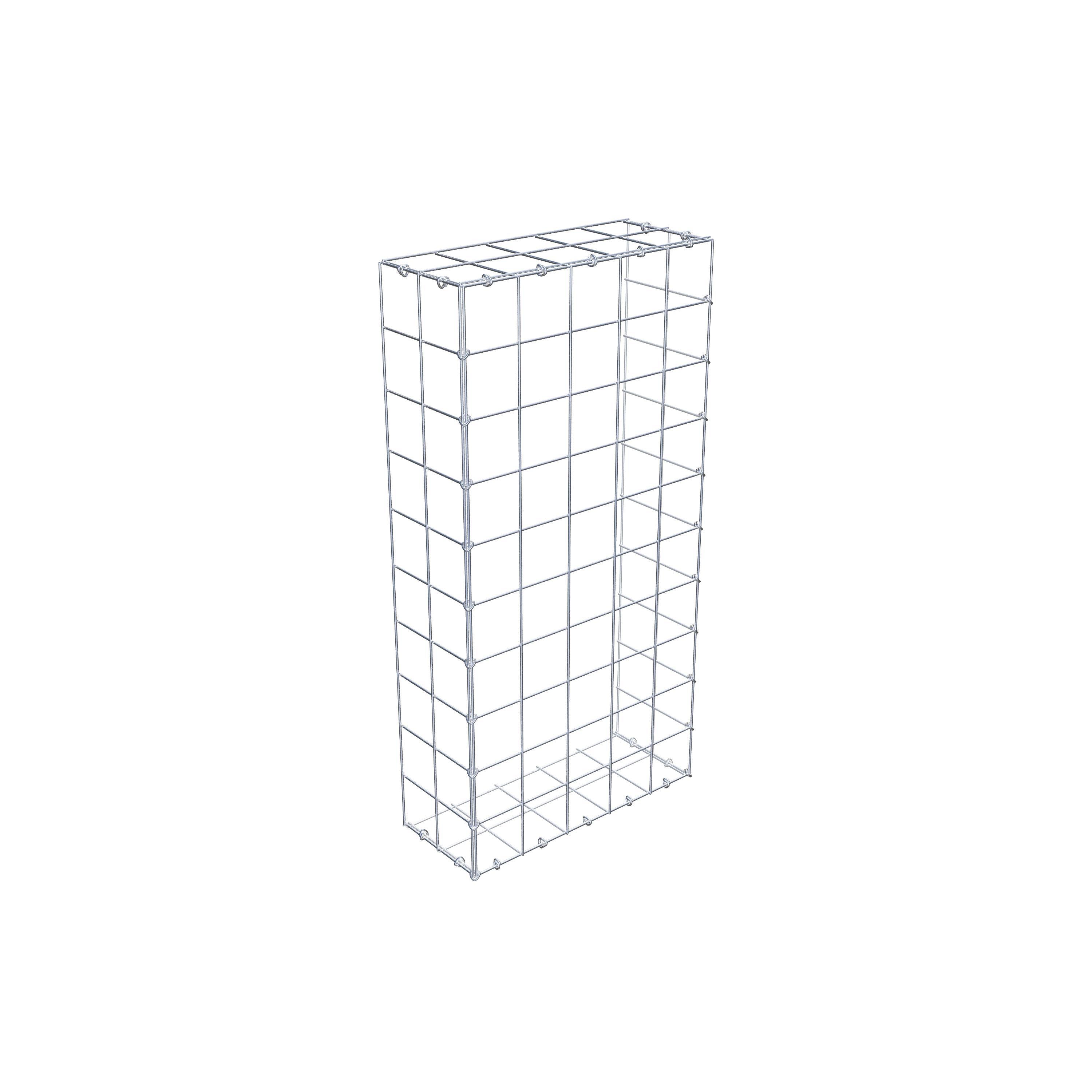 Typ 2 påbyggnadsgabion 100 cm x 20 cm x 50 cm (L x H x D), maskstorlek 10 cm x 10 cm, C-ring