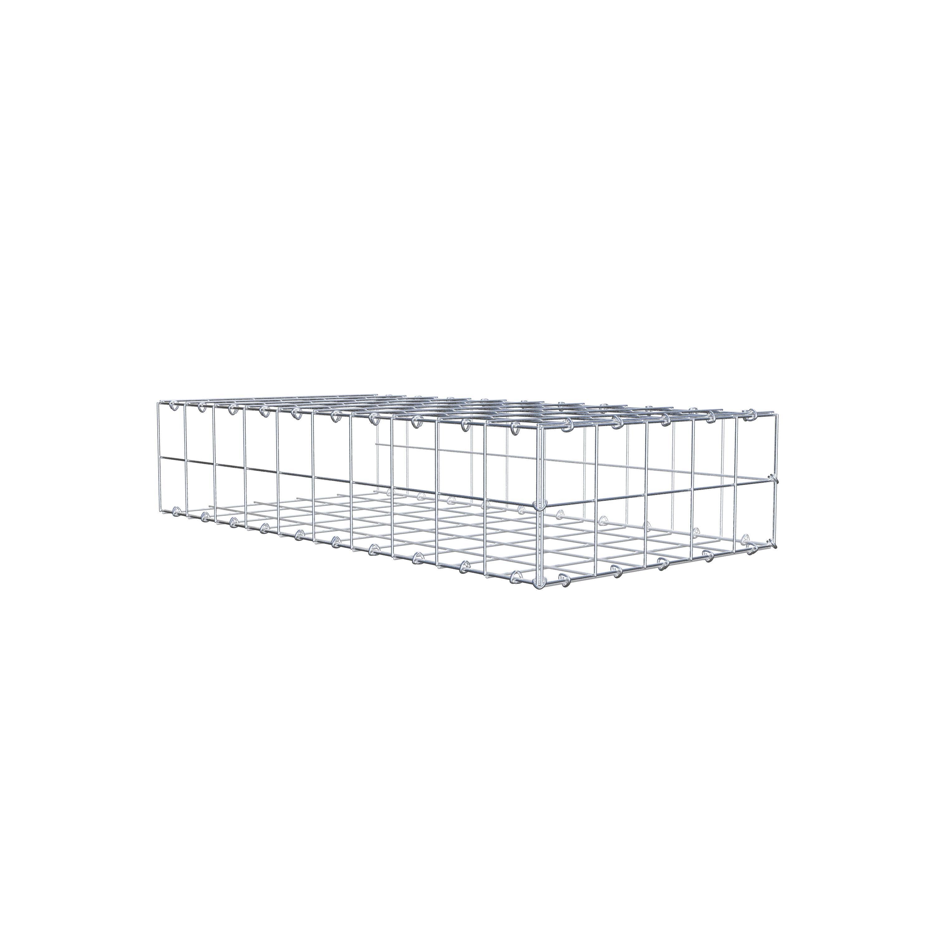 Typ 2 påbyggnadsgabion 100 cm x 20 cm x 50 cm (L x H x D), maskstorlek 10 cm x 10 cm, C-ring