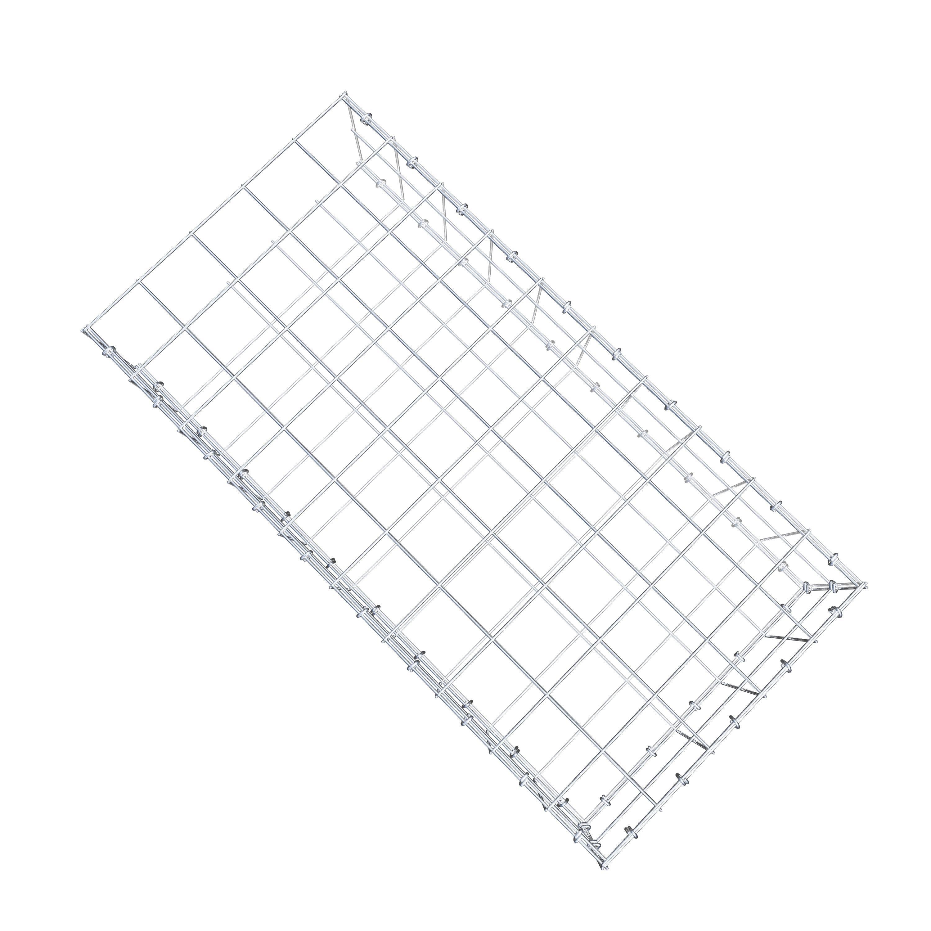 Typ 2 påbyggnadsgabion 100 cm x 20 cm x 50 cm (L x H x D), maskstorlek 10 cm x 10 cm, C-ring